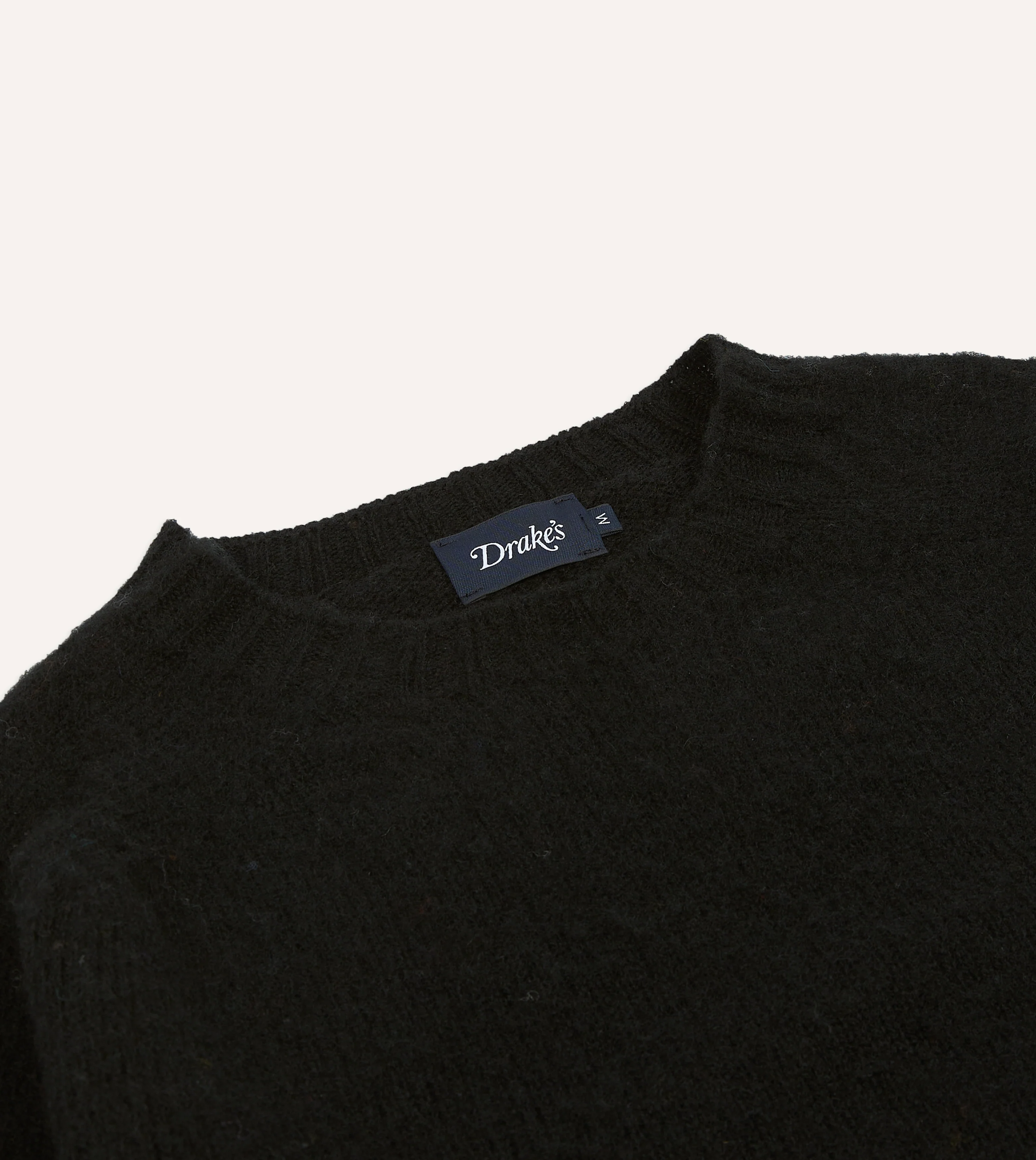 Black Brushed Shetland Crew Neck Jumper - Image 3