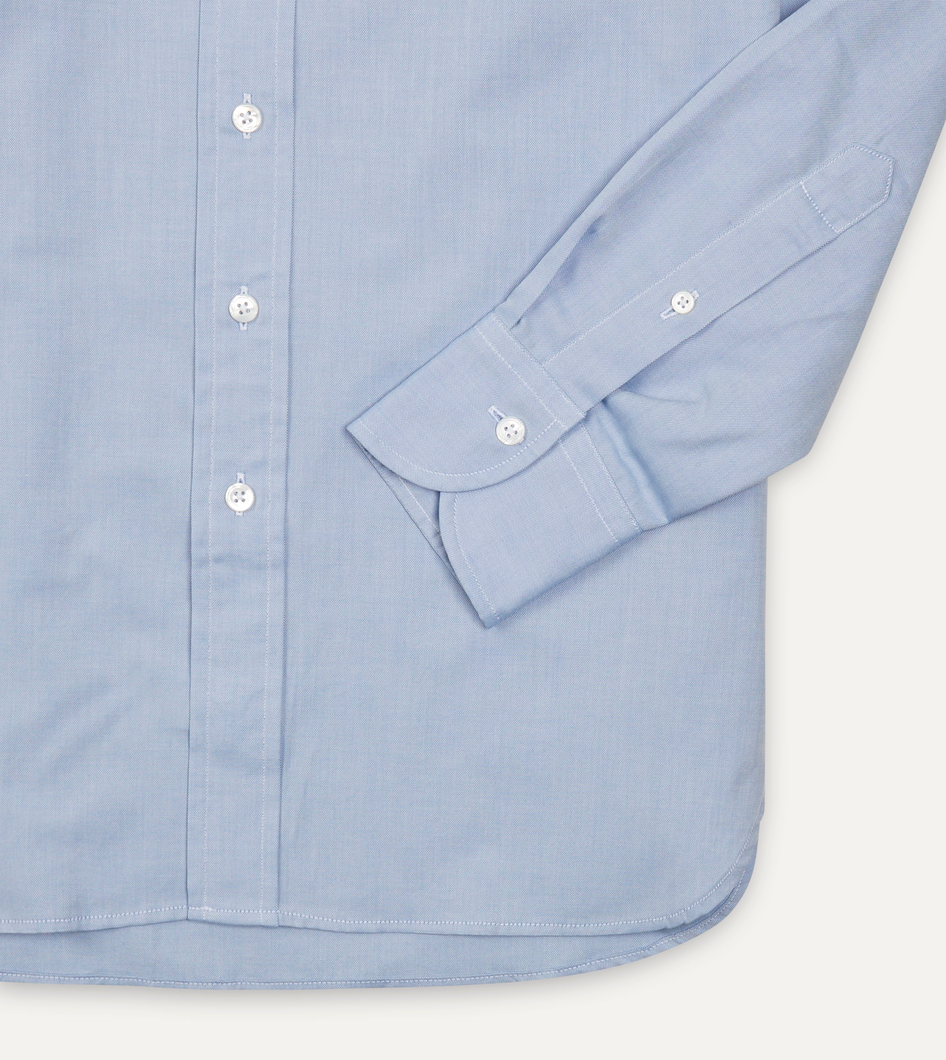 Blue Pinpoint Oxford Cotton Cloth Button-Down Shirt - Image 5