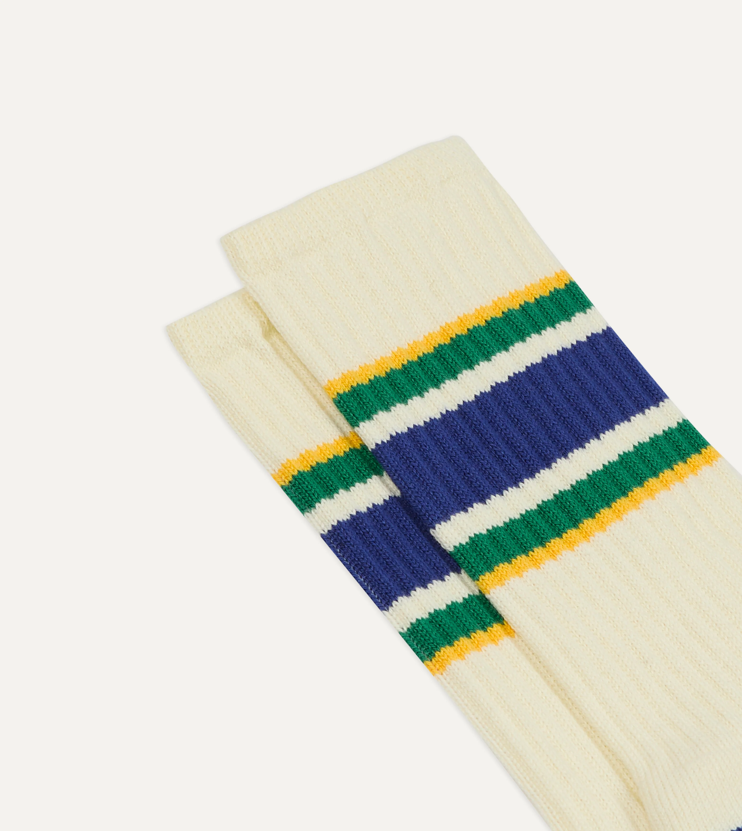 Blue, Yellow and Green Striped Sport Socks - Image 3