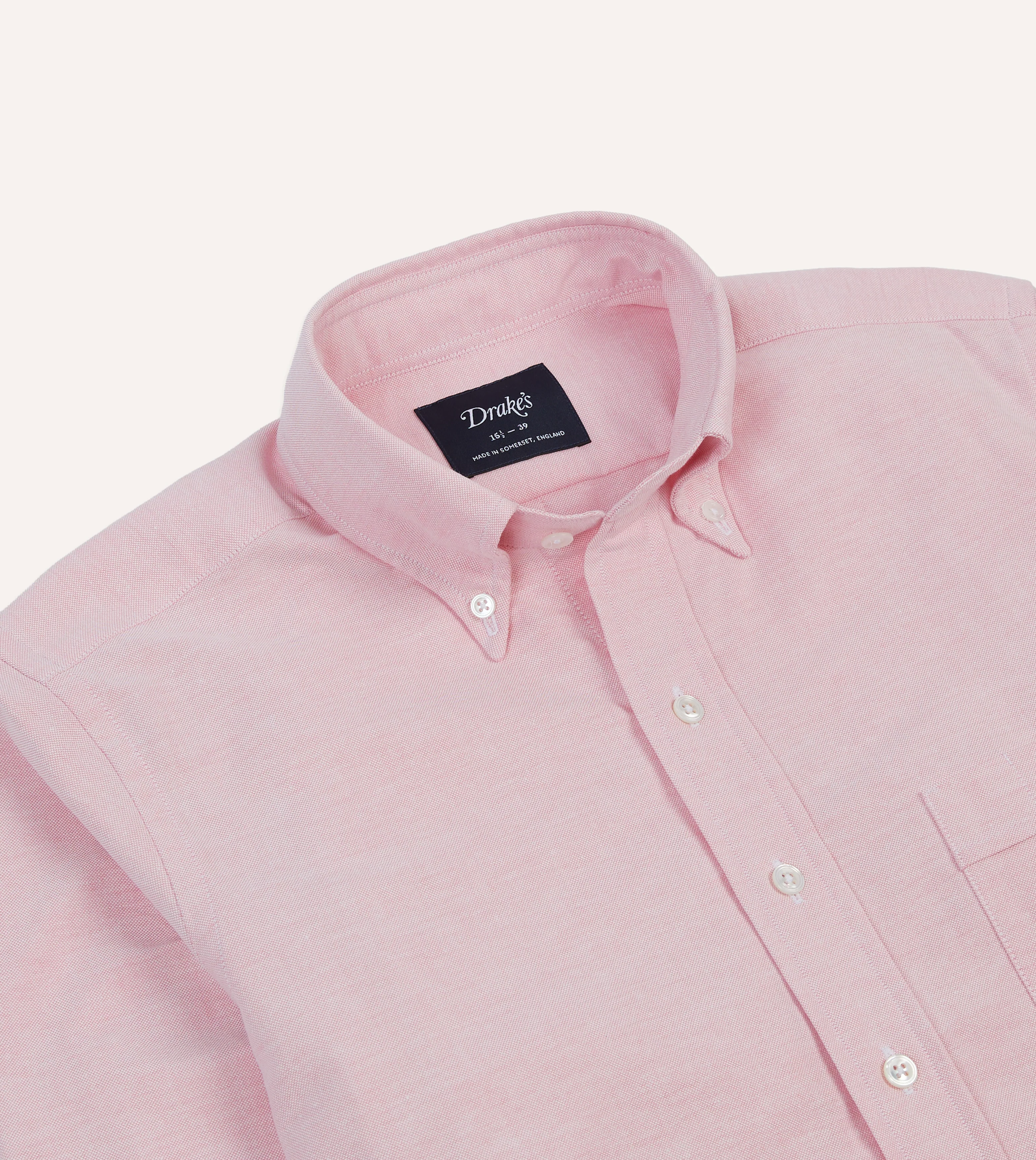 Bright Pink Cotton Oxford Cloth Button-Down Shirt - Image 3
