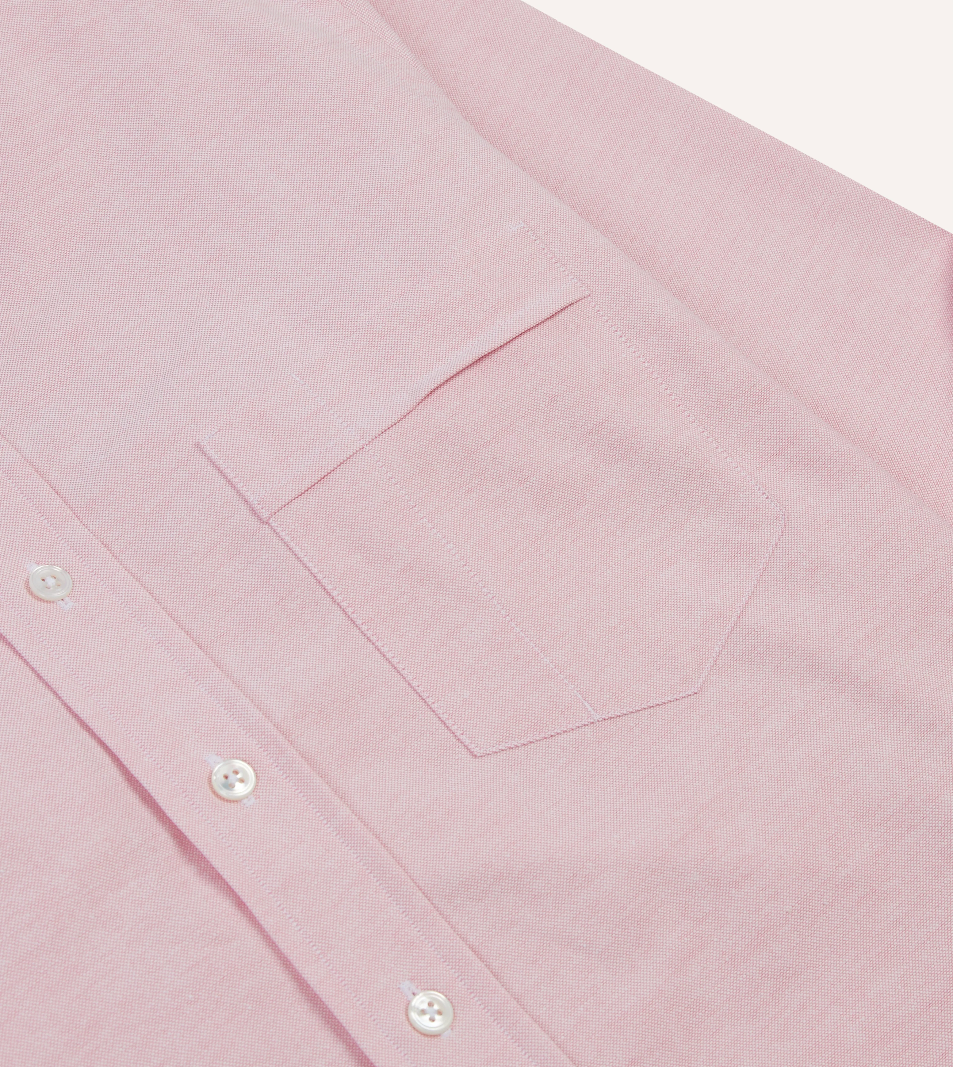 Bright Pink Cotton Oxford Cloth Button-Down Shirt - Image 4