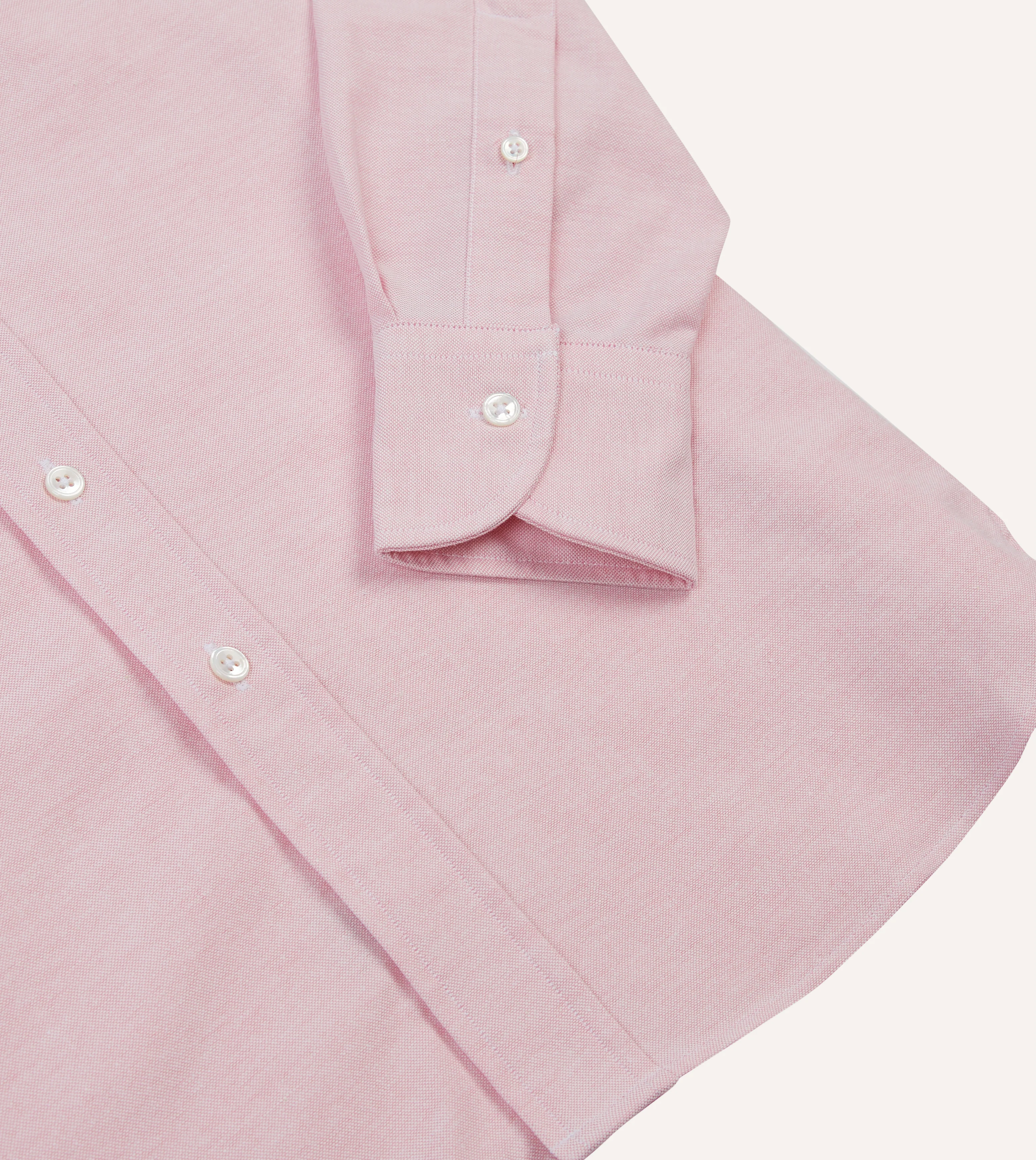 Bright Pink Cotton Oxford Cloth Button-Down Shirt - Image 5