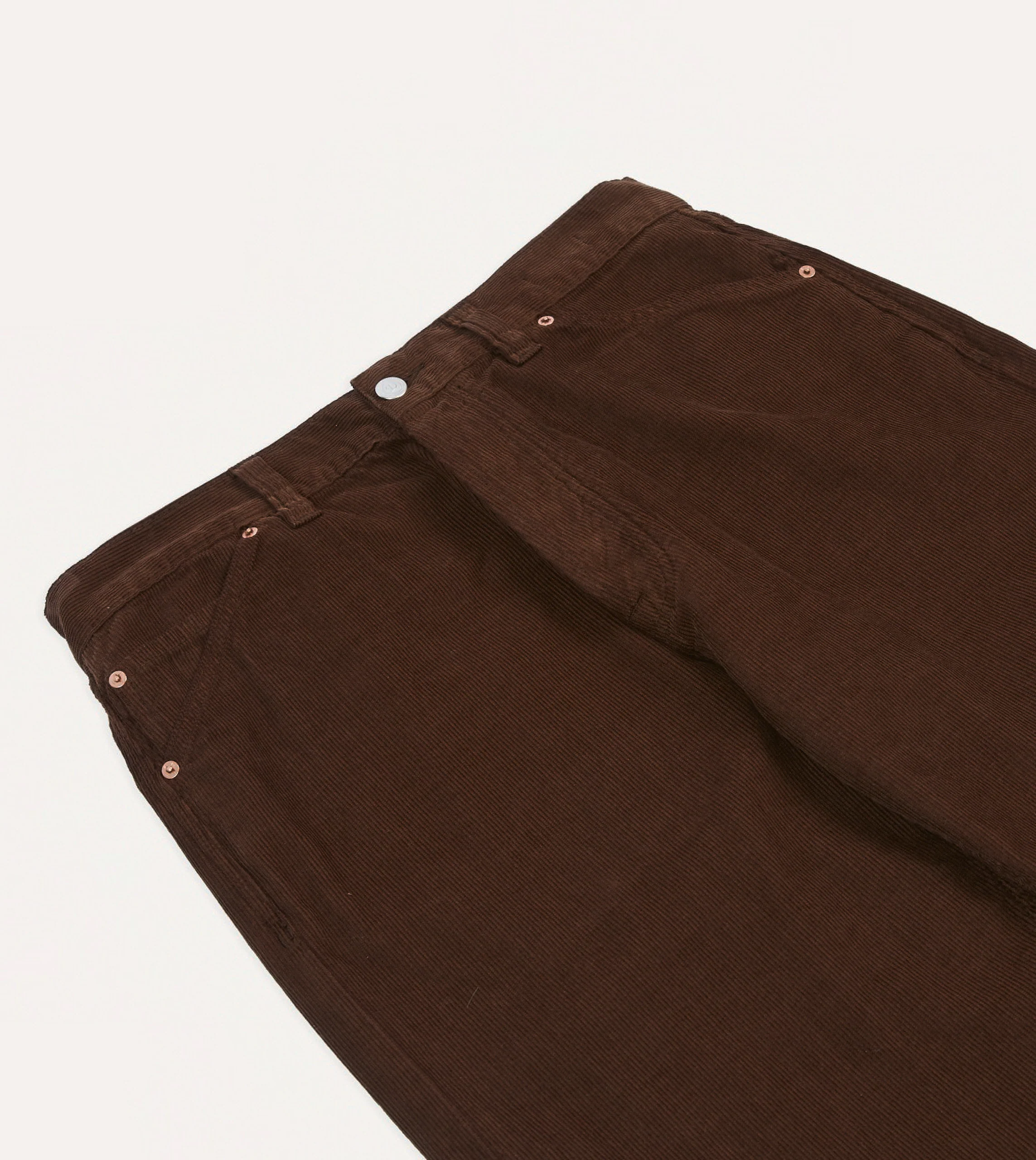 Brown Japanese Selvedge Needlecord Five-Pocket Trousers - Image 4