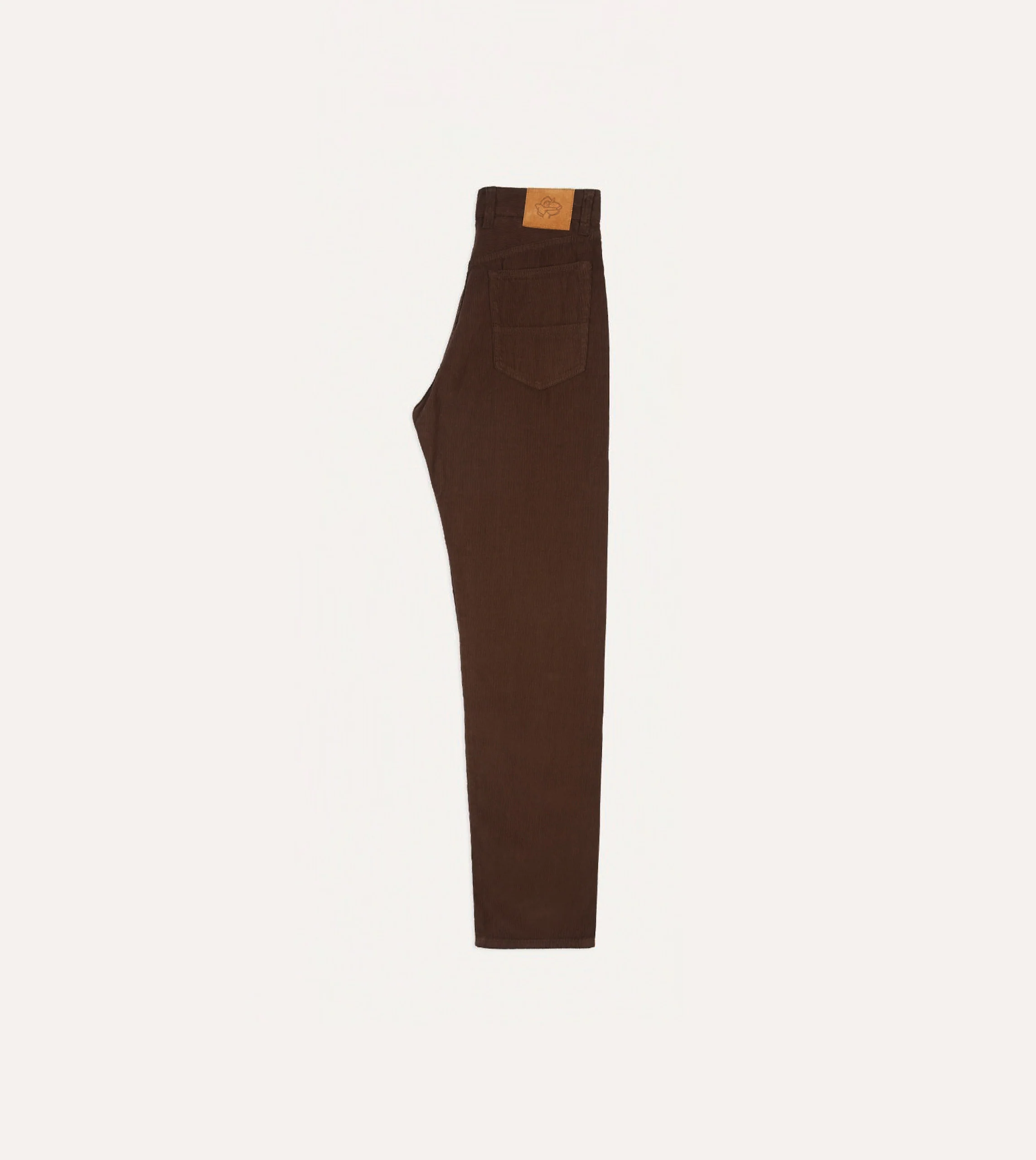 Brown Japanese Selvedge Needlecord Five-Pocket Trousers - Image 6