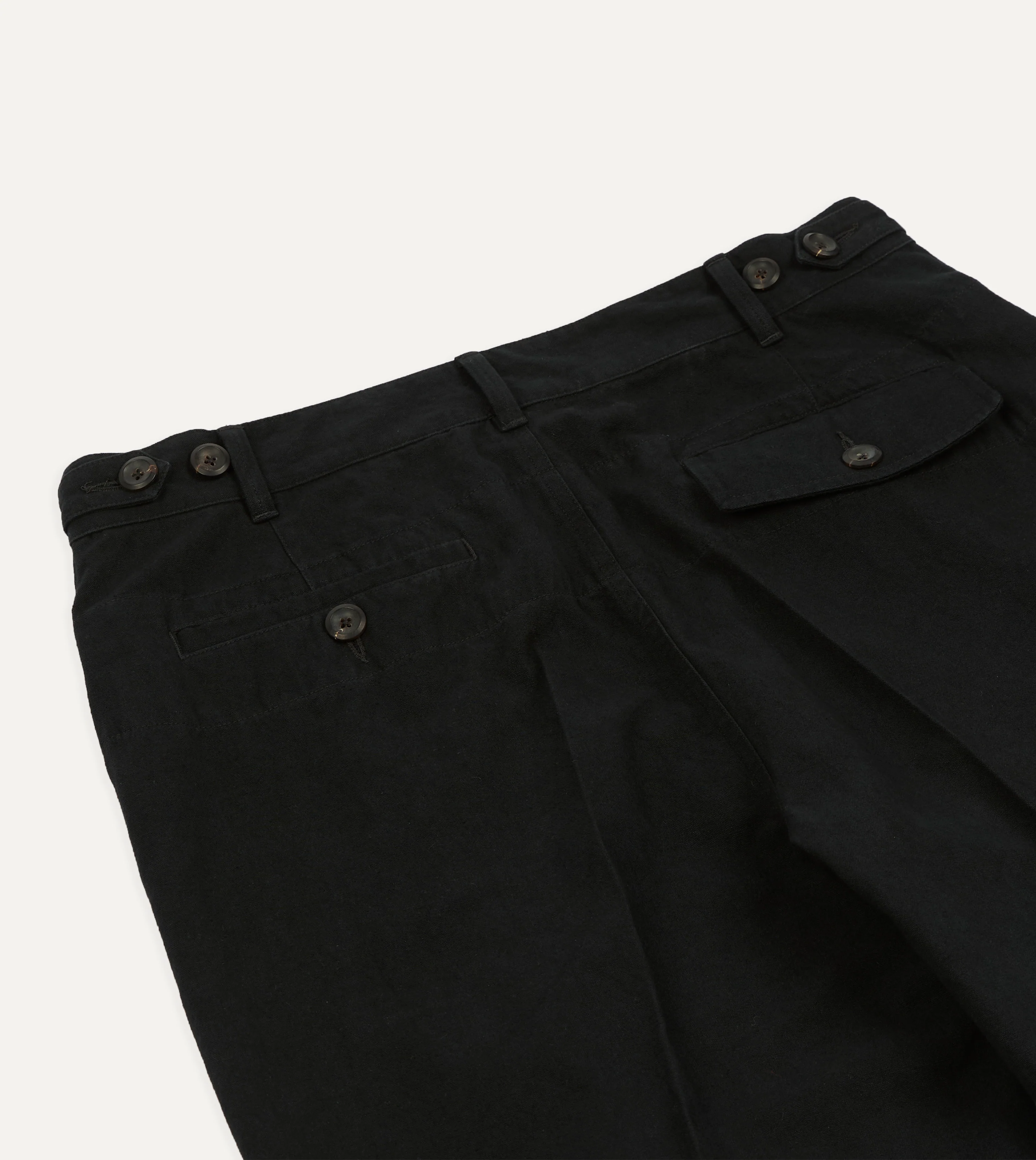Drake's by A. Levine Black Cotton-Linen Games Trousers - Image 5
