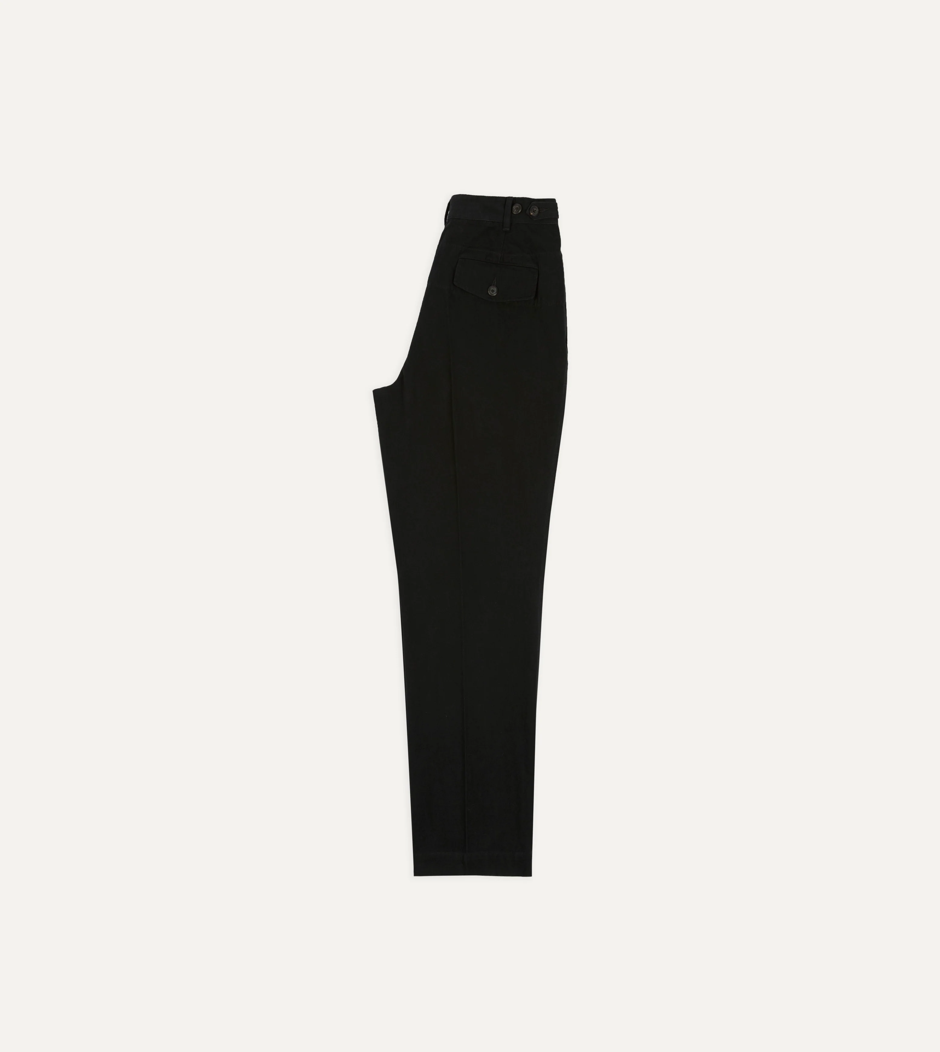 Drake's by A. Levine Black Cotton-Linen Games Trousers - Image 6