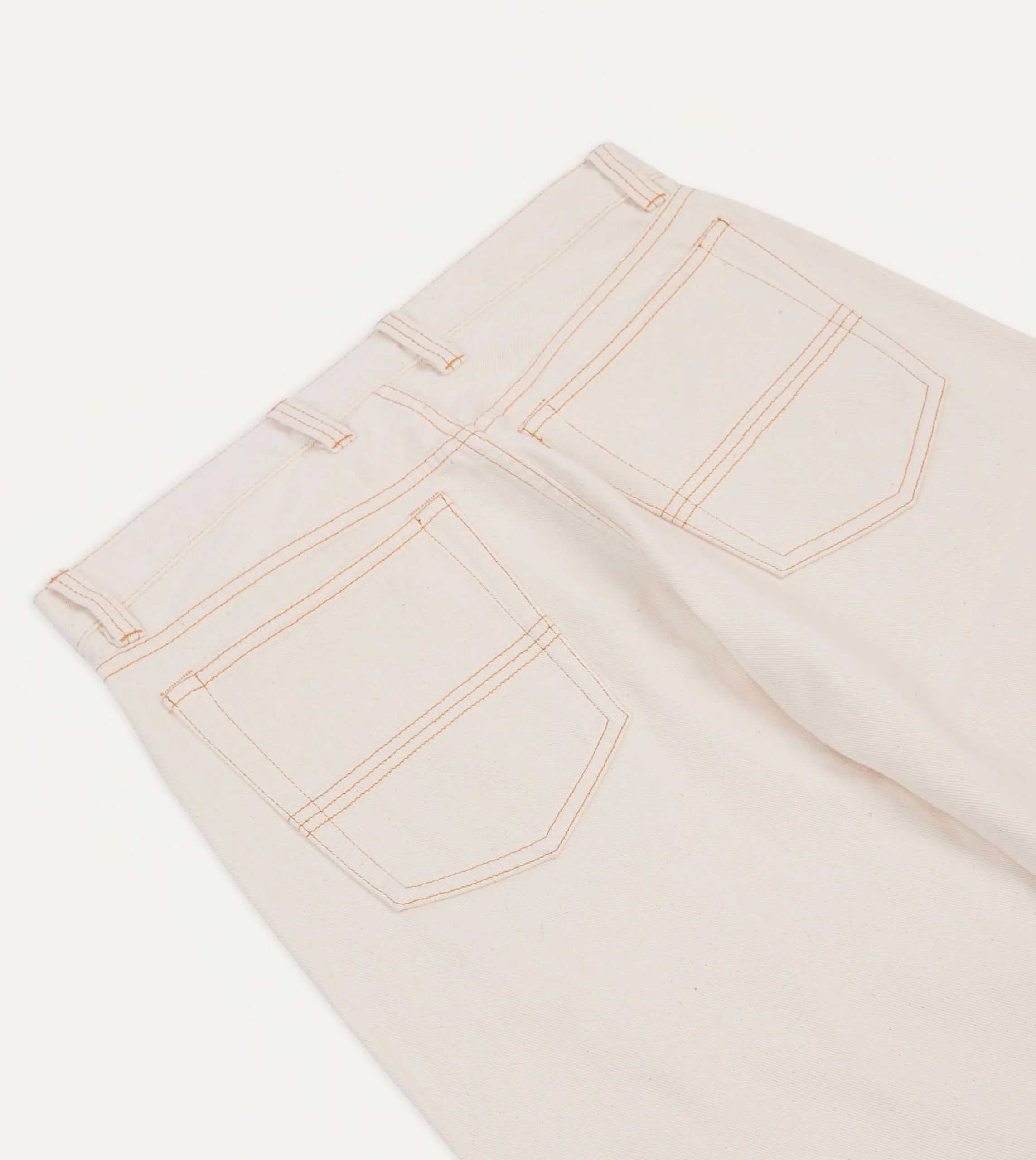 Ecru 12.7oz Selvedge Denim Contrast Stitch Five-Pocket Jeans - Image 6