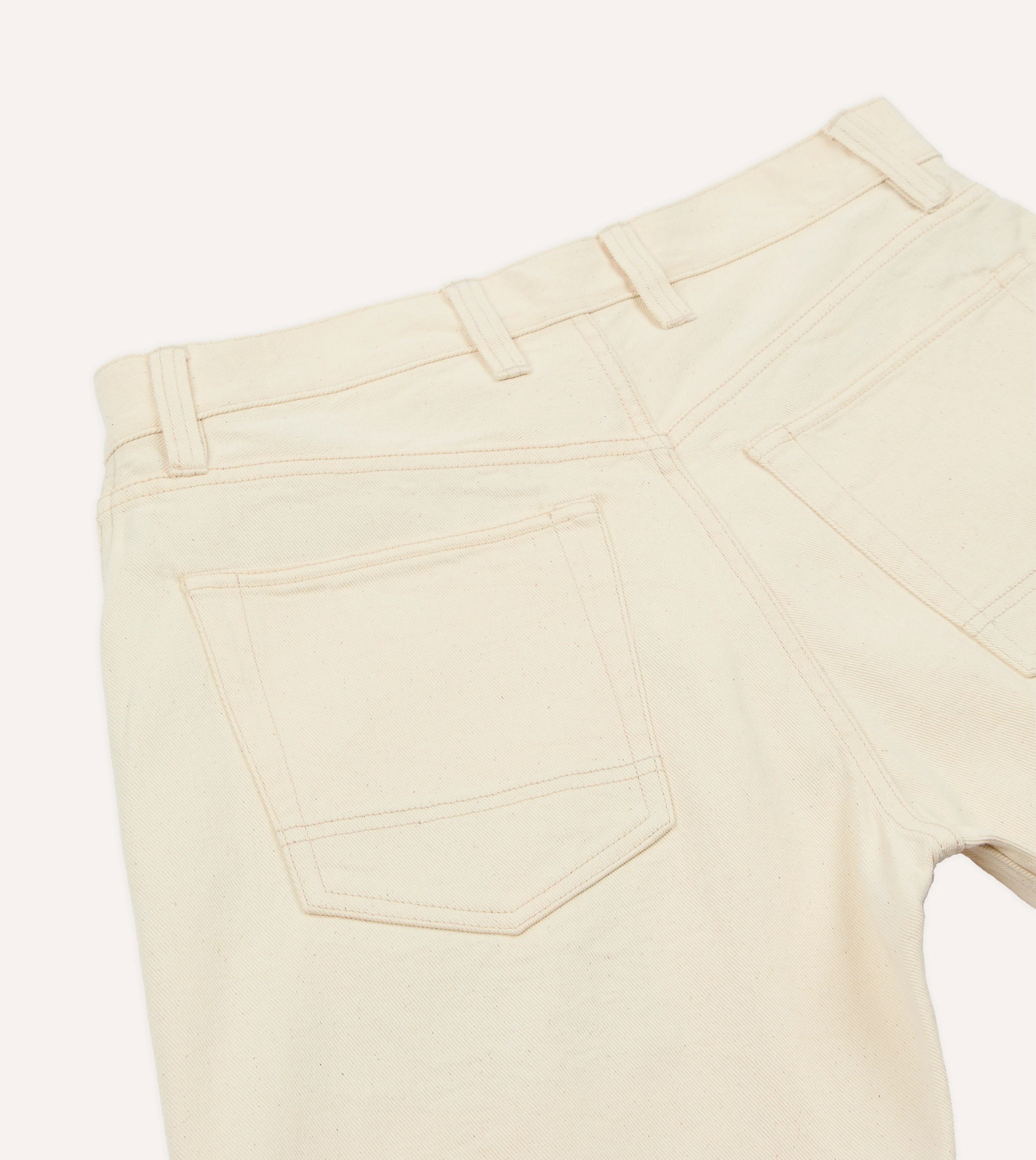 Ecru 12.7oz Selvedge Denim Five-Pocket Shorts - Image 4