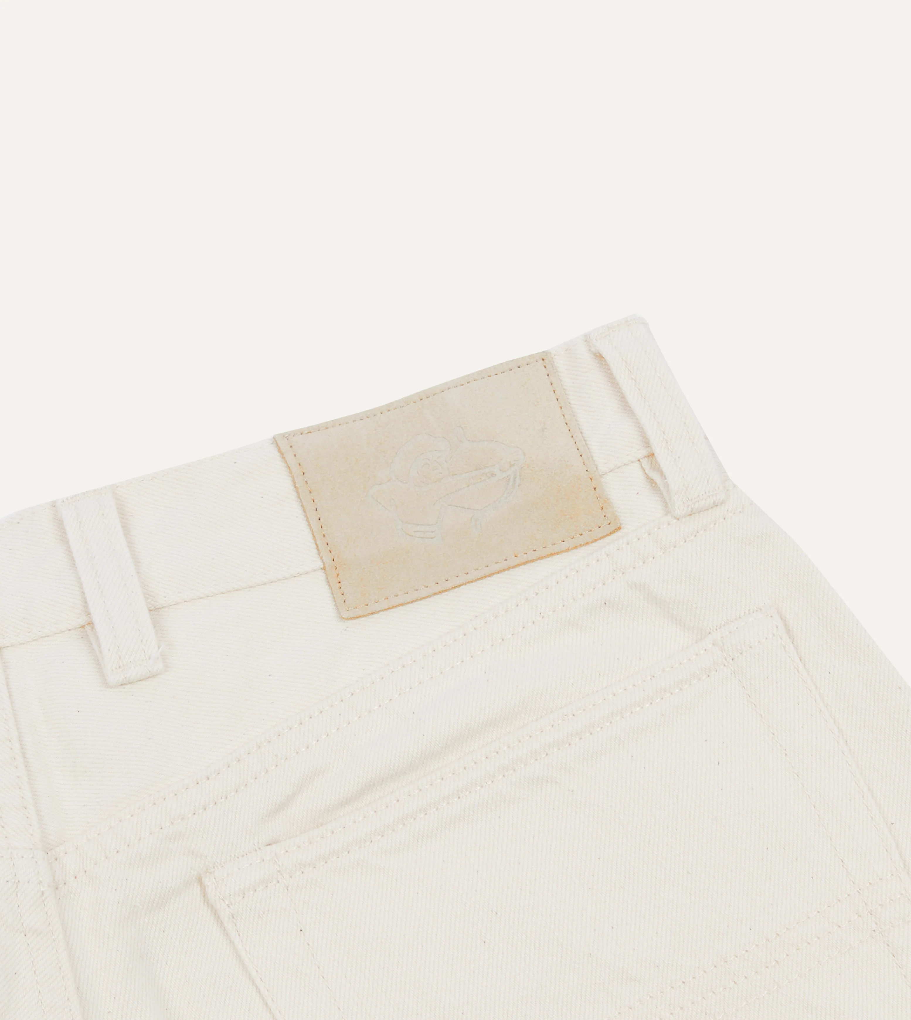 Ecru 12.7oz Selvedge Denim Tonal Stitch Five-Pocket Jeans - Image 6