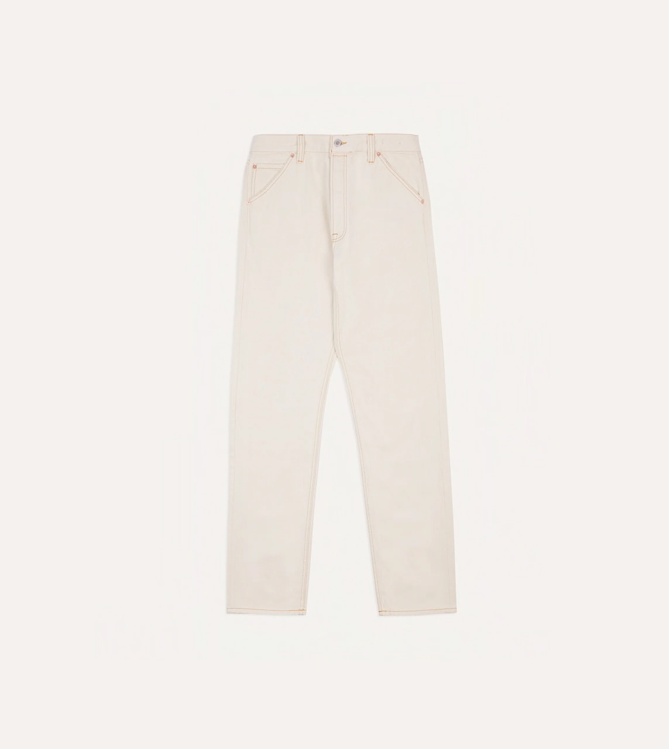 Ecru 13.2oz Denim Five-Pocket Jeans - Image 3