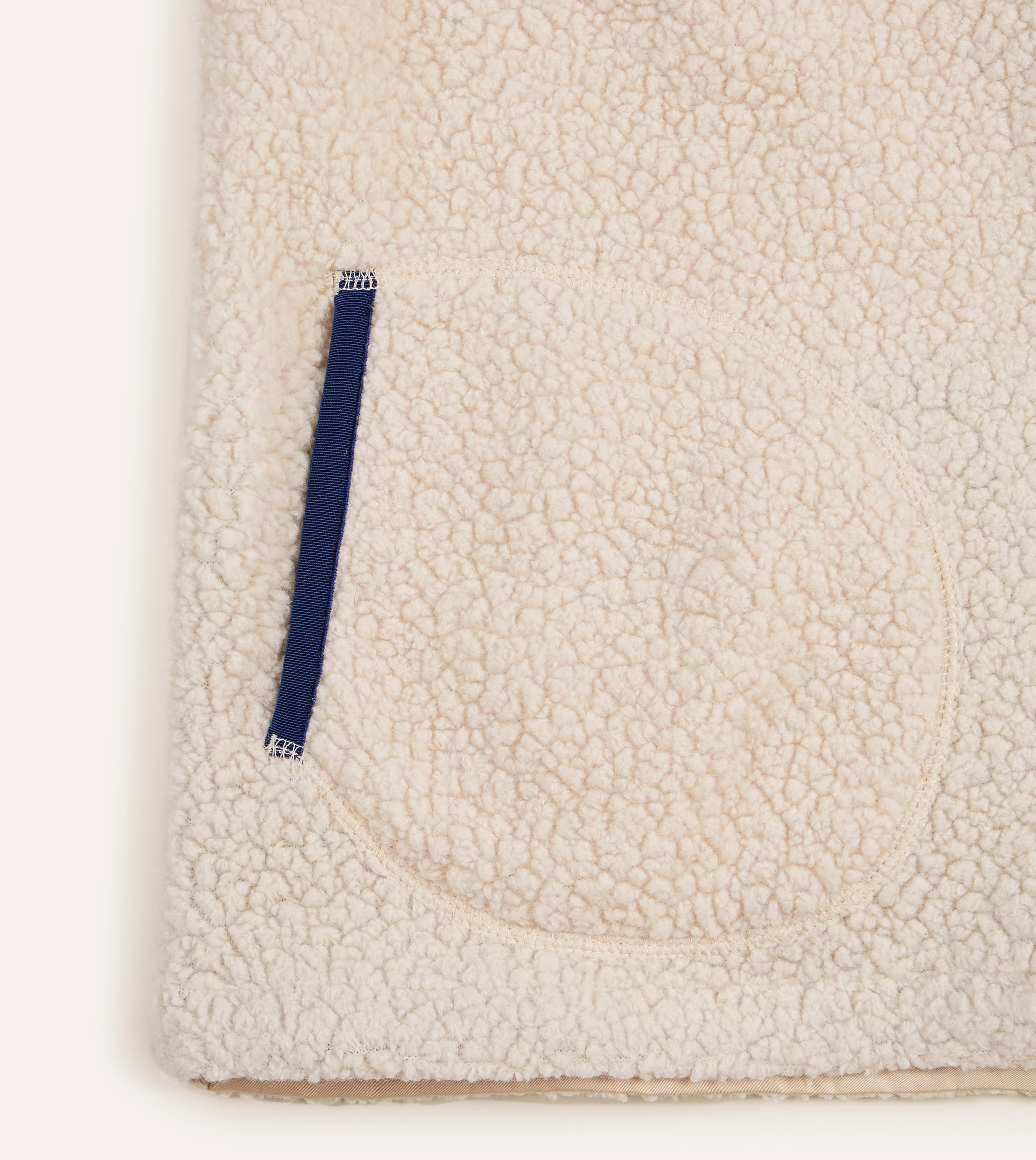 Ecru Boucle Wool Zip Fleece Vest - Image 5