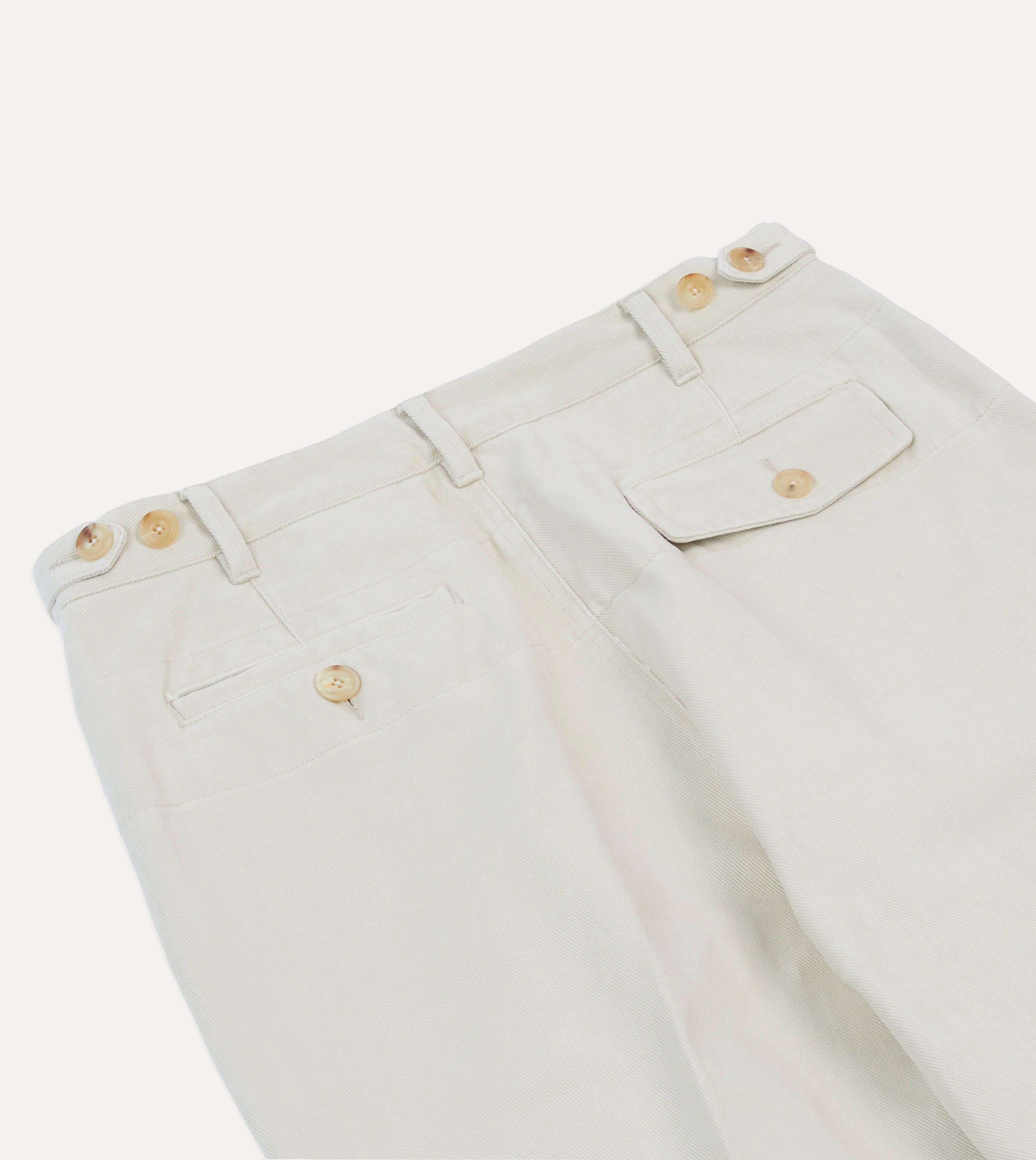 Ecru Heavy Cotton Twill Games Trousers - Image 5