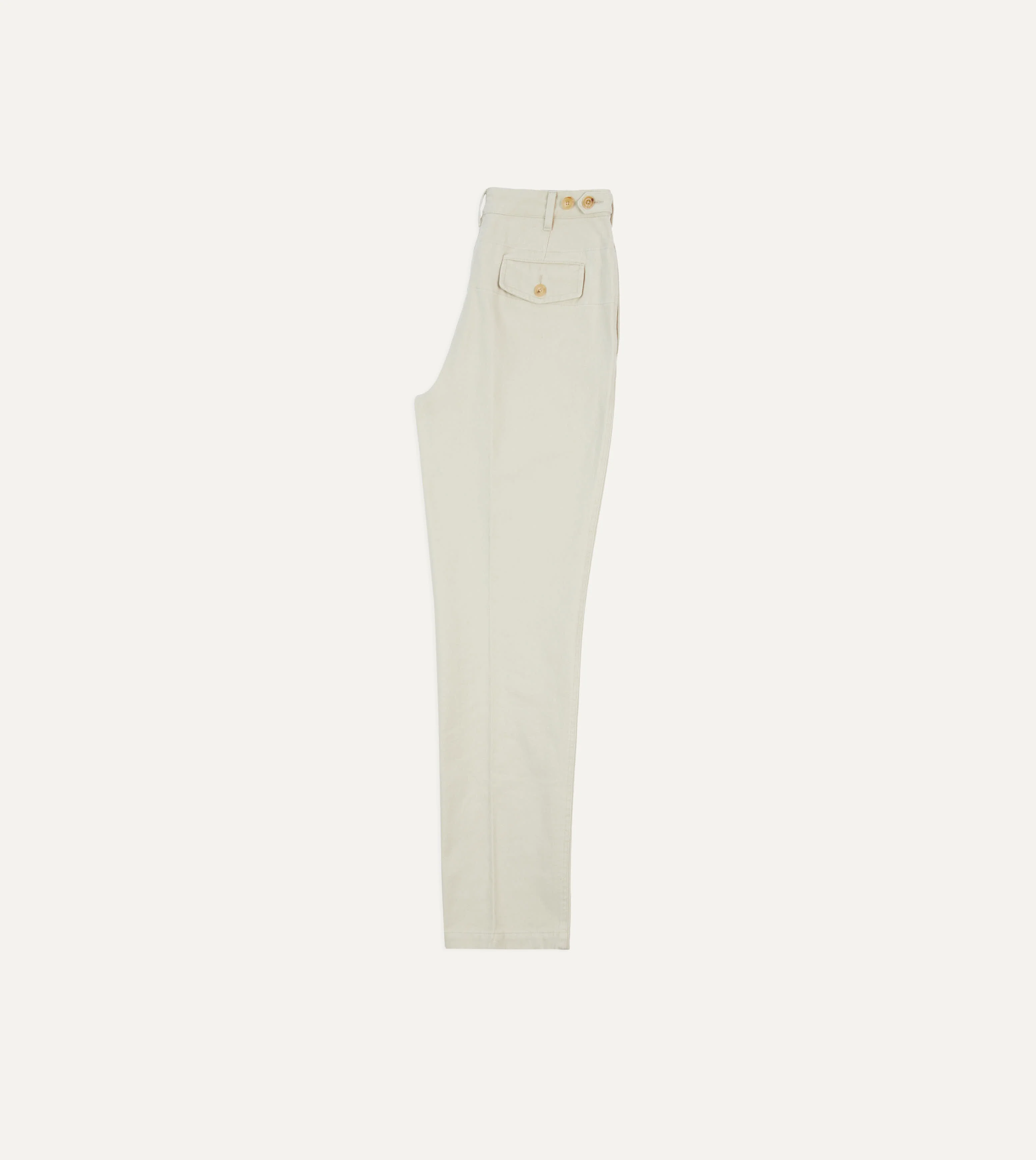 Ecru Heavy Cotton Twill Games Trousers - Image 6