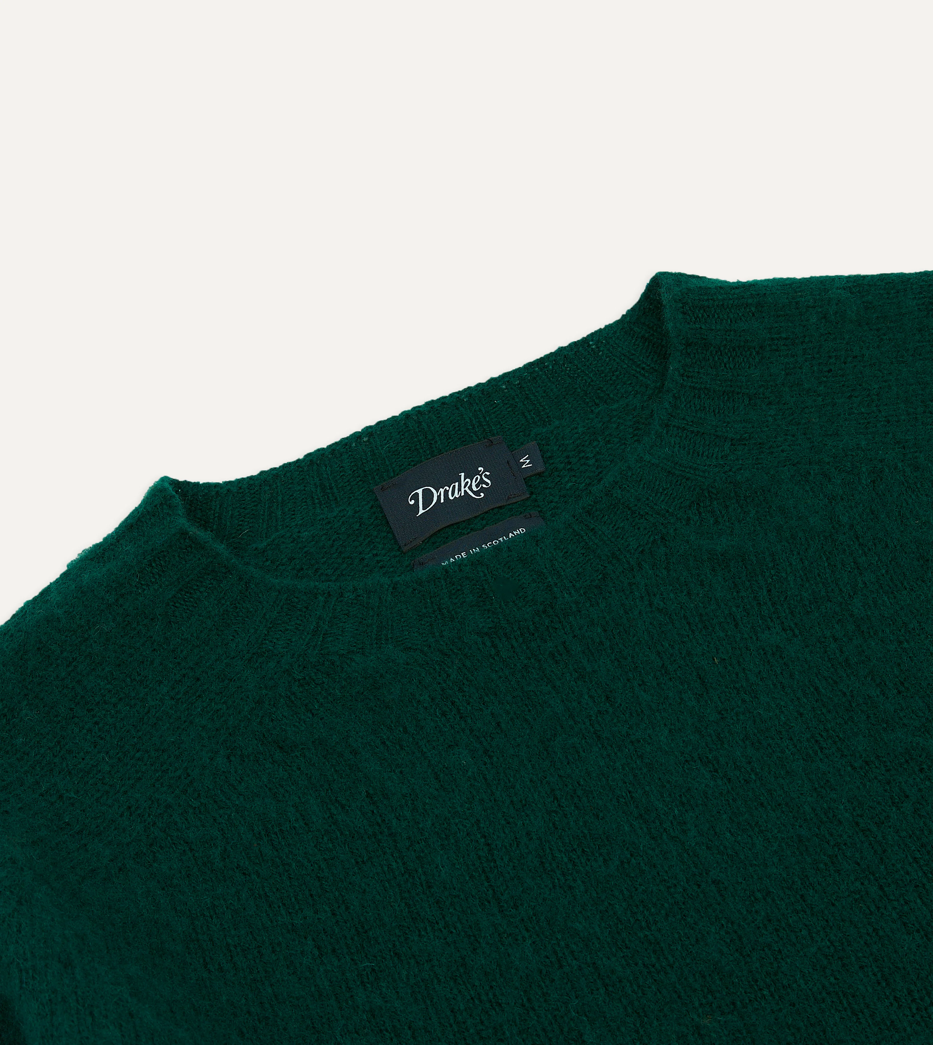 Forest Green Brushed Shetland Crew Neck Jumper - Image 3
