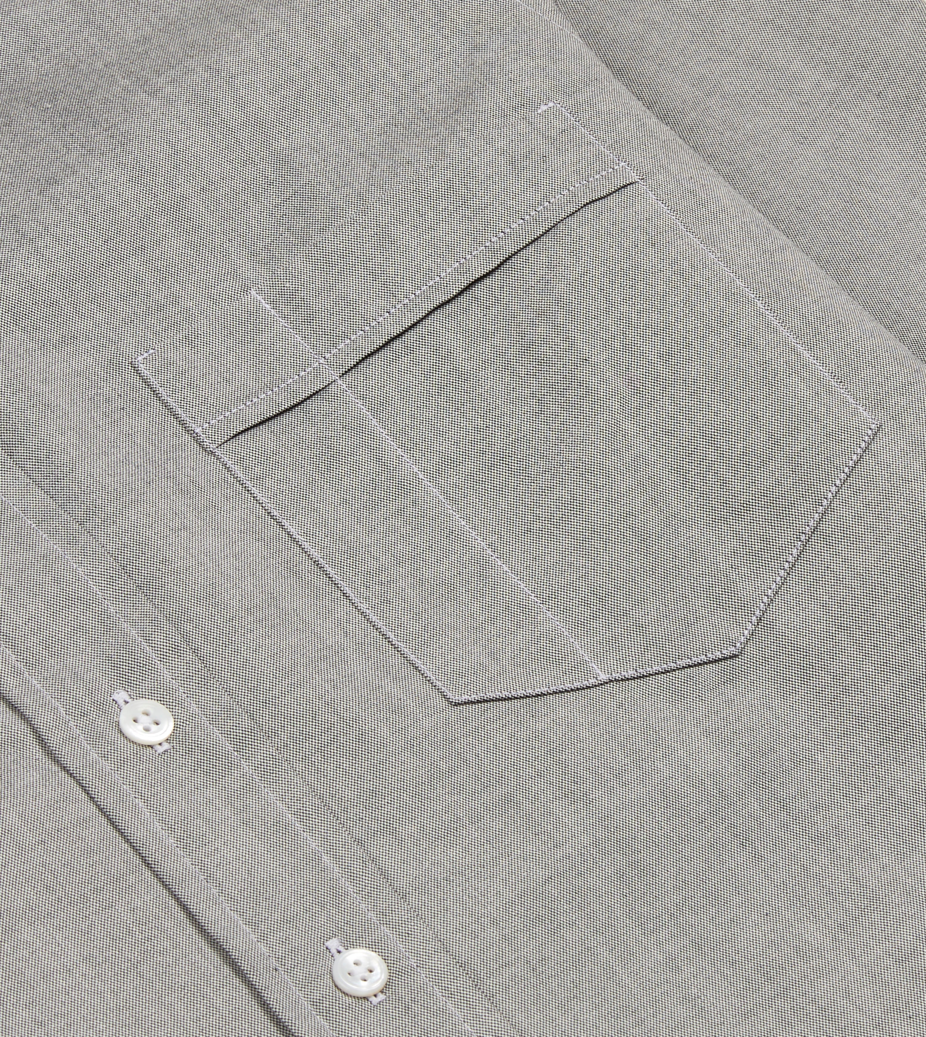 Grey Pinpoint Oxford Cotton Cloth Button-Down Shirt - Image 4