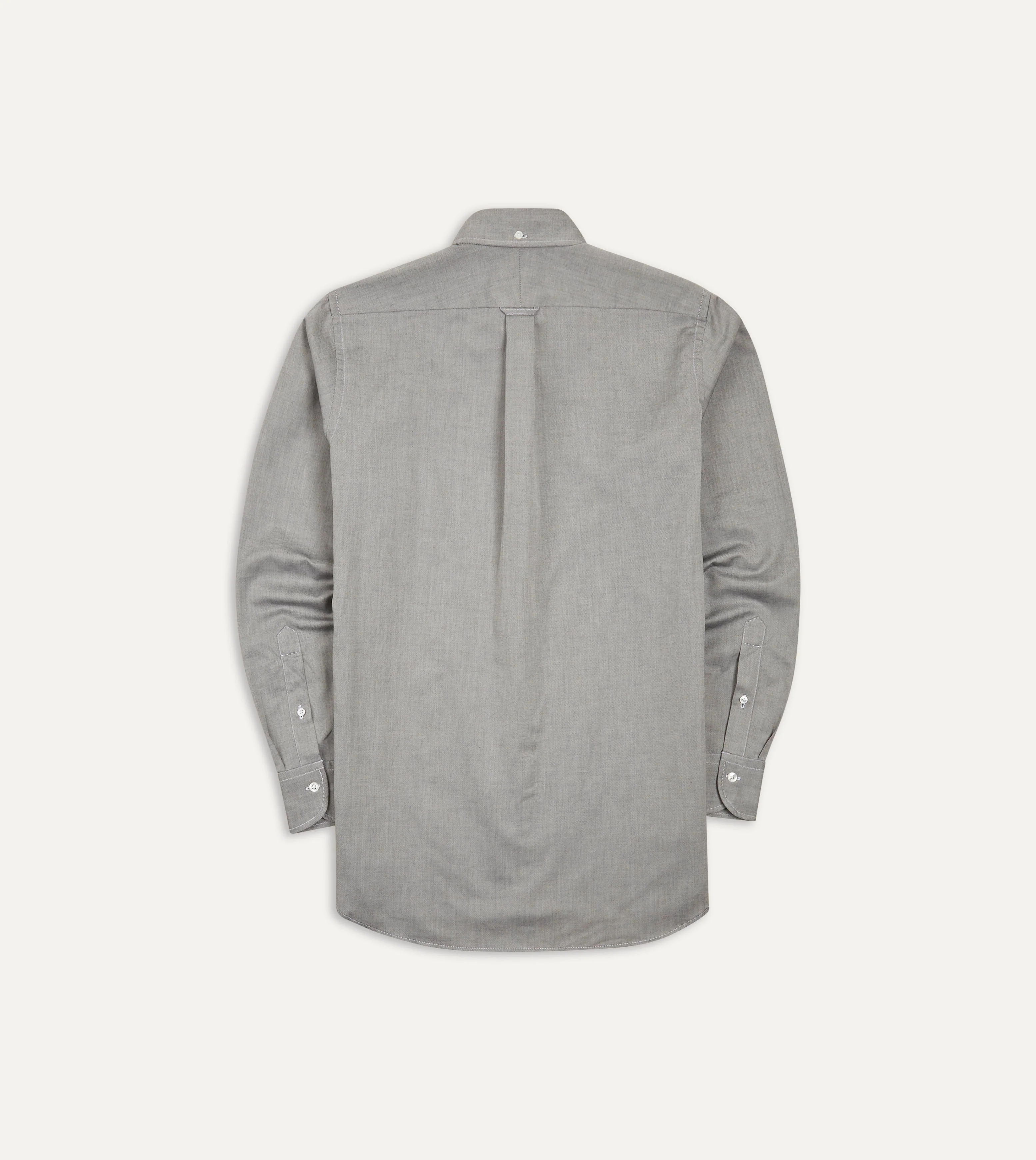 Grey Pinpoint Oxford Cotton Cloth Button-Down Shirt - Image 6