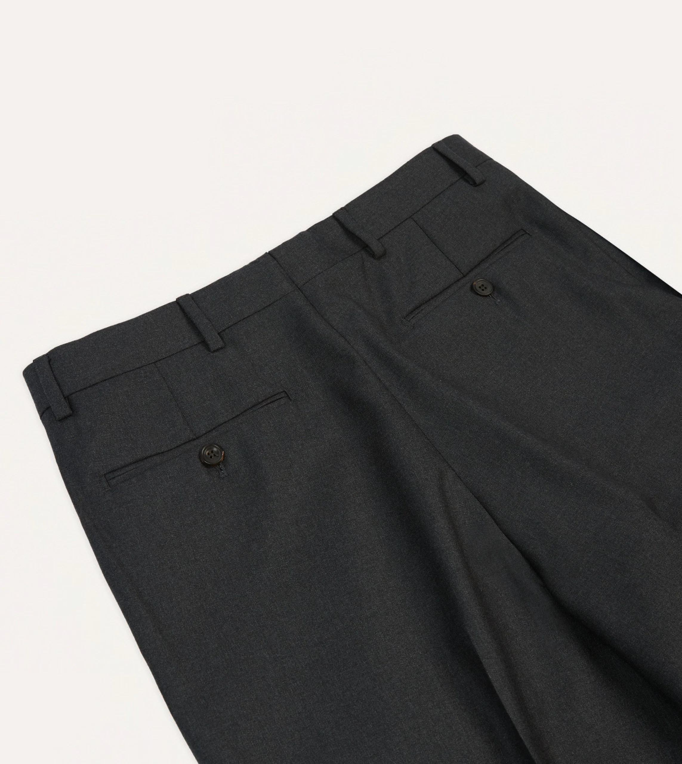 Grey Worsted Wool Flat Front Trouser - Image 5