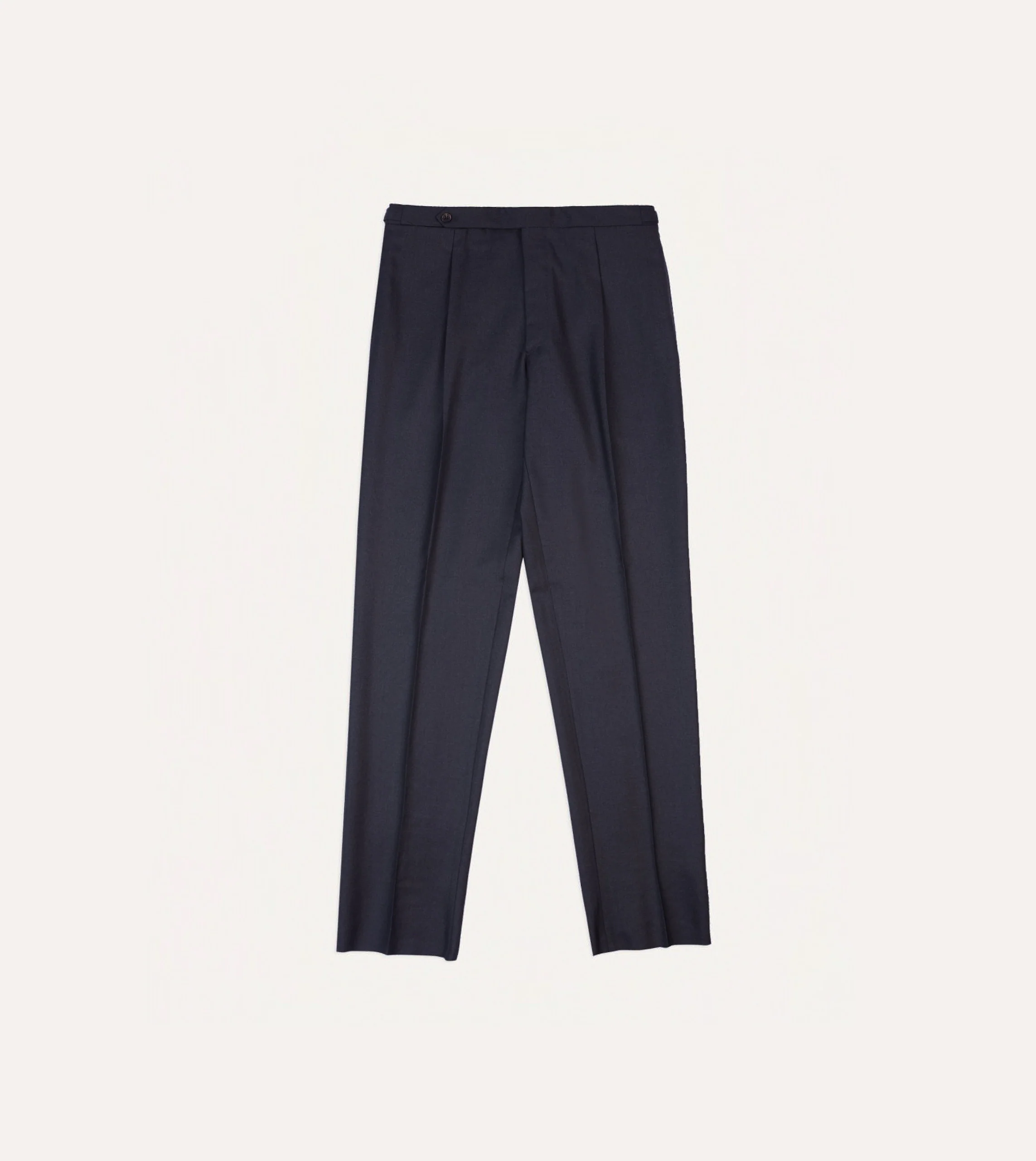 Grey Worsted Wool Single Pleat Trouser - Image 3