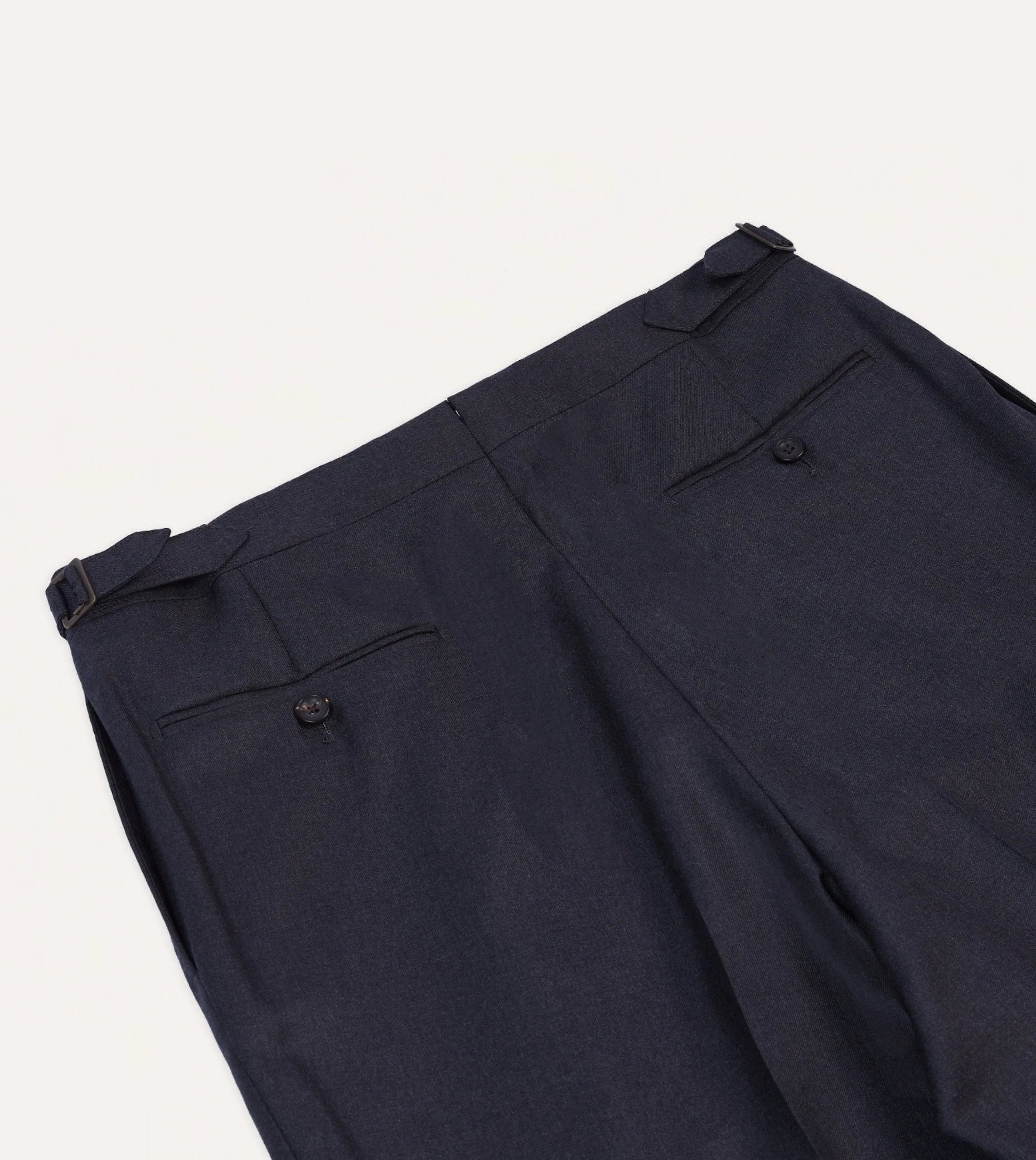 Grey Worsted Wool Single Pleat Trouser - Image 5