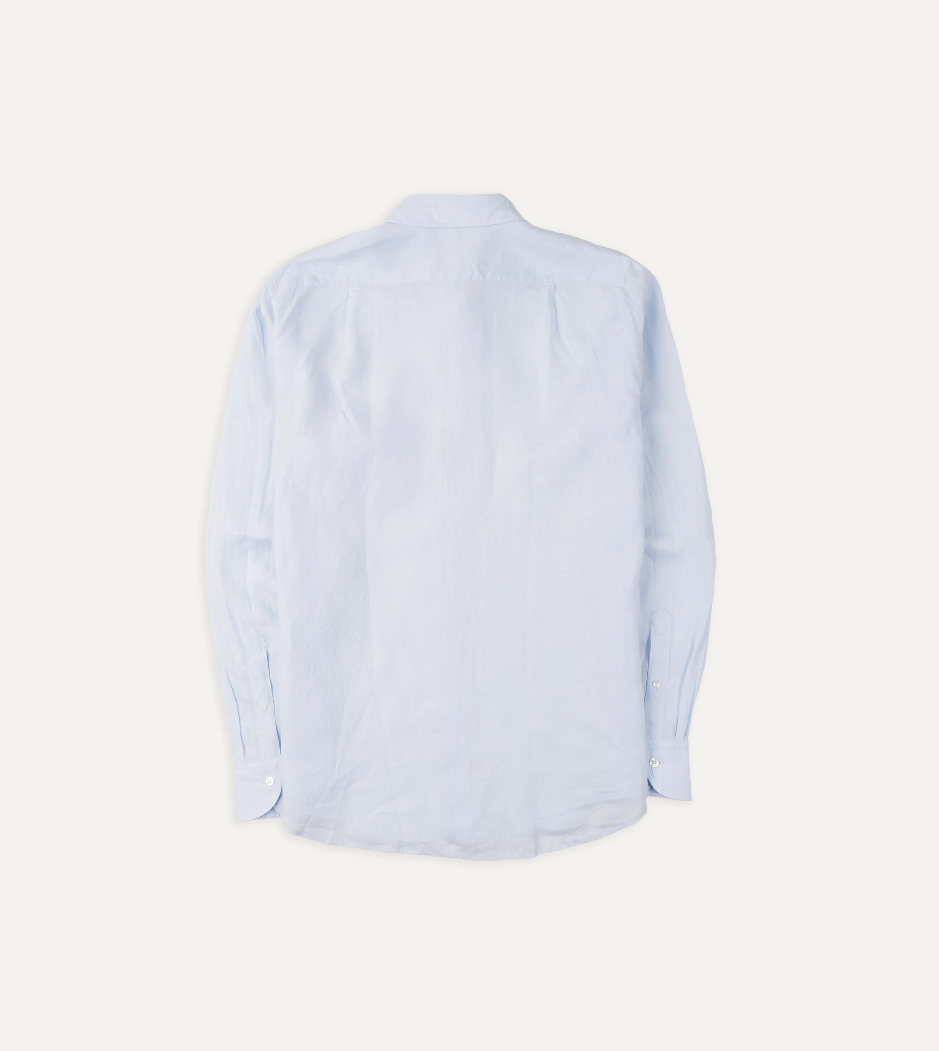 Light Blue Linen Spread Collar Shirt - Image 5