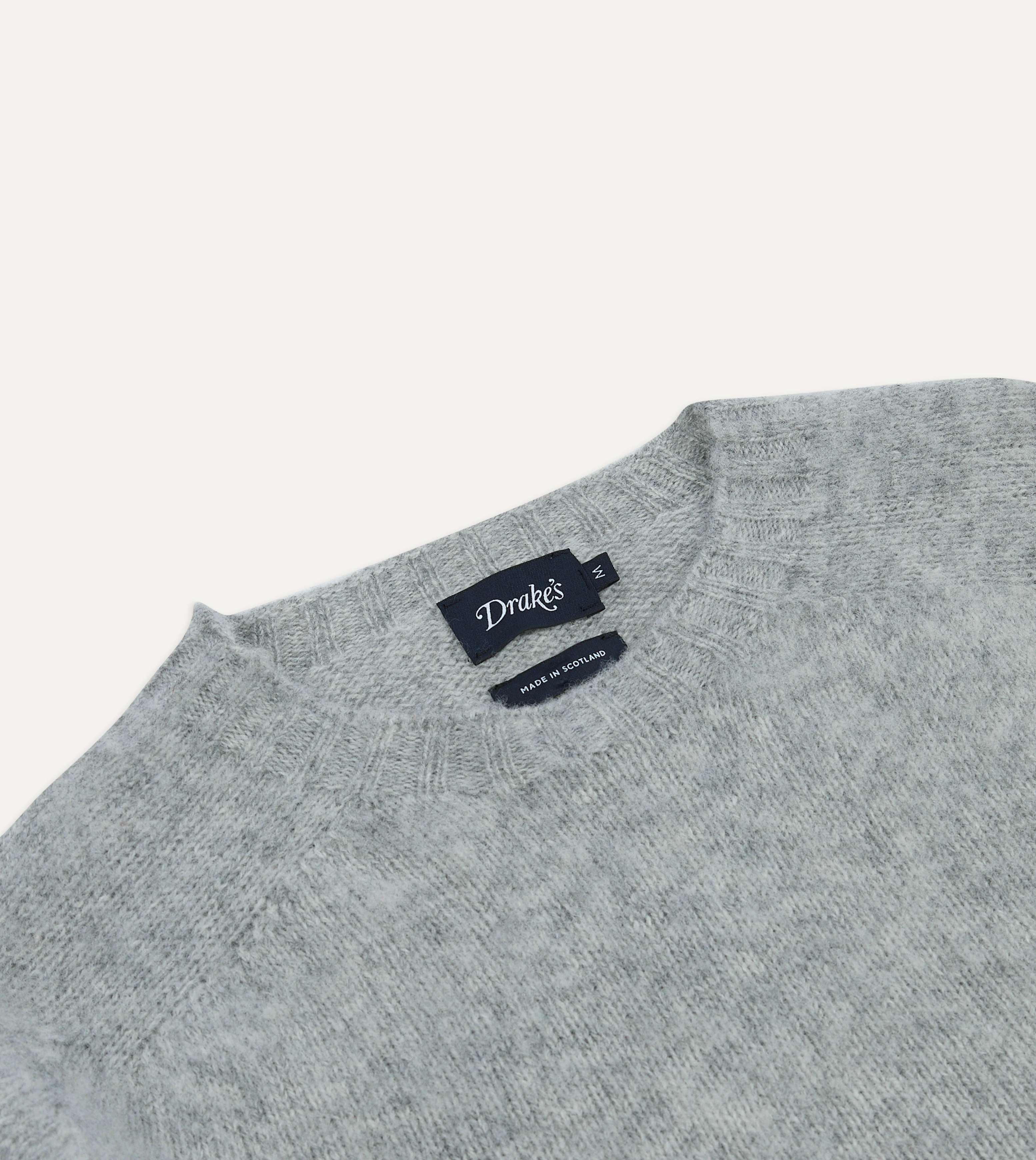 Light Grey Brushed Shetland Crew Neck Jumper - Image 3