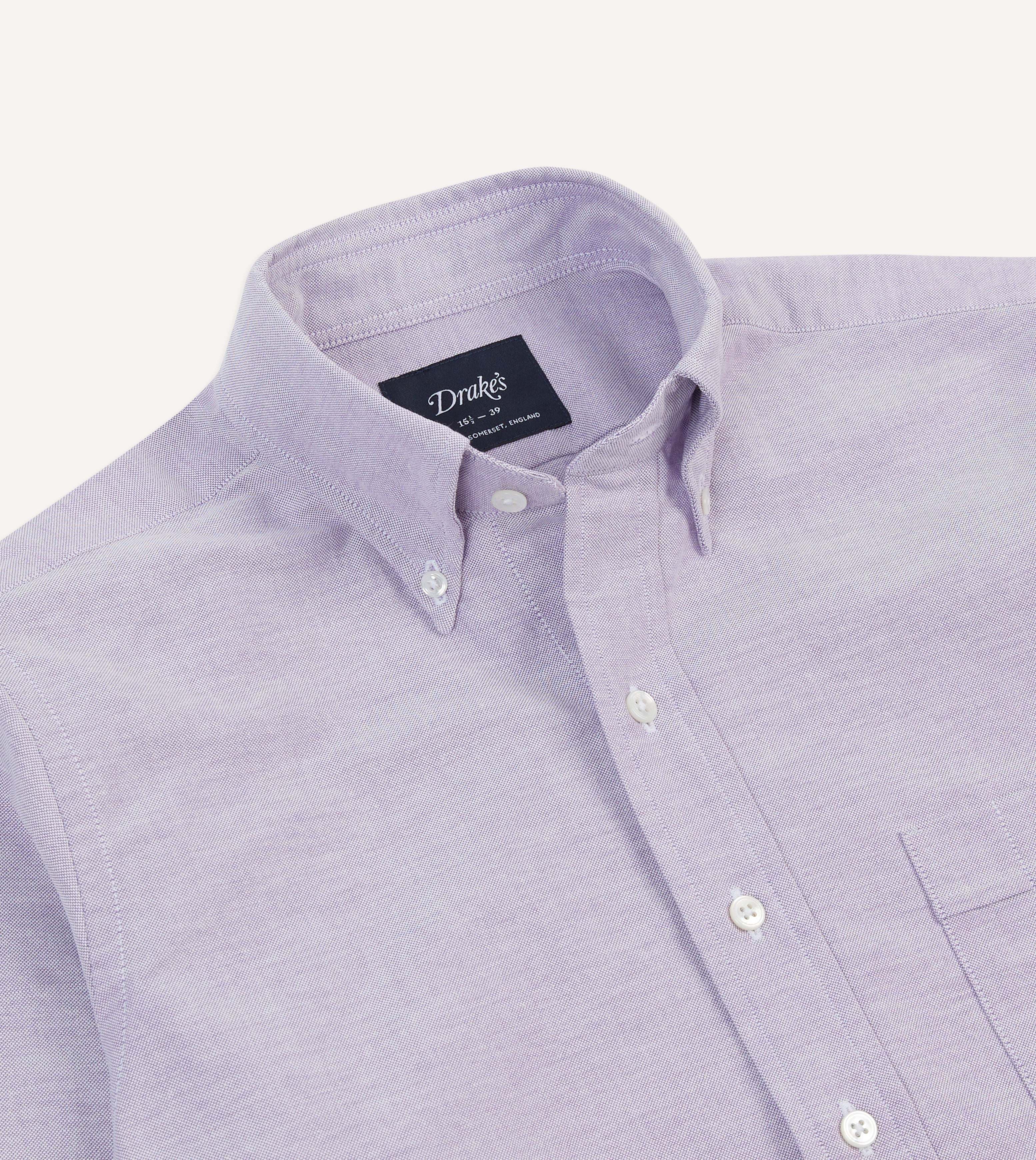 Lilac Cotton Oxford Cloth Button-Down Shirt - Image 3