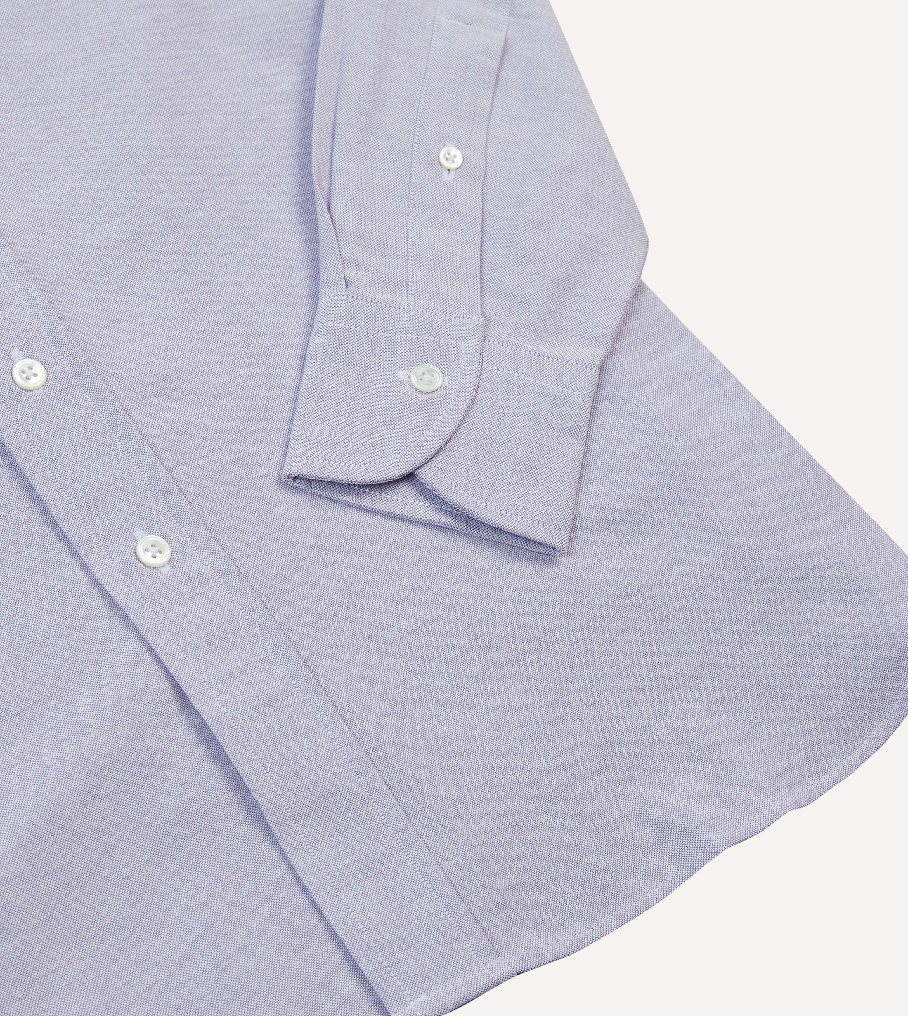 Lilac Cotton Oxford Cloth Button-Down Shirt - Image 5