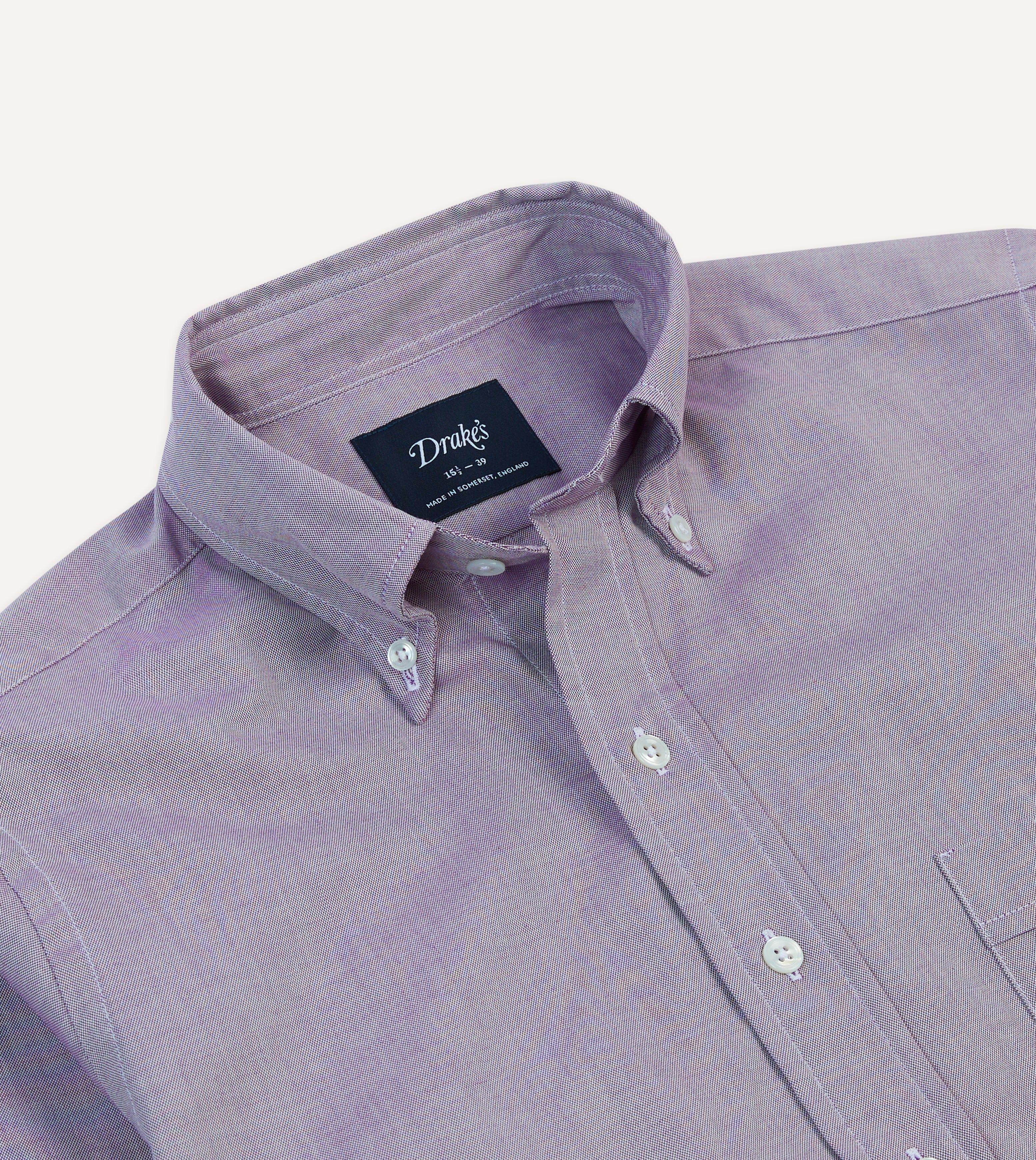 Lilac Pinpoint Oxford Cotton Cloth Button-Down Shirt - Image 3
