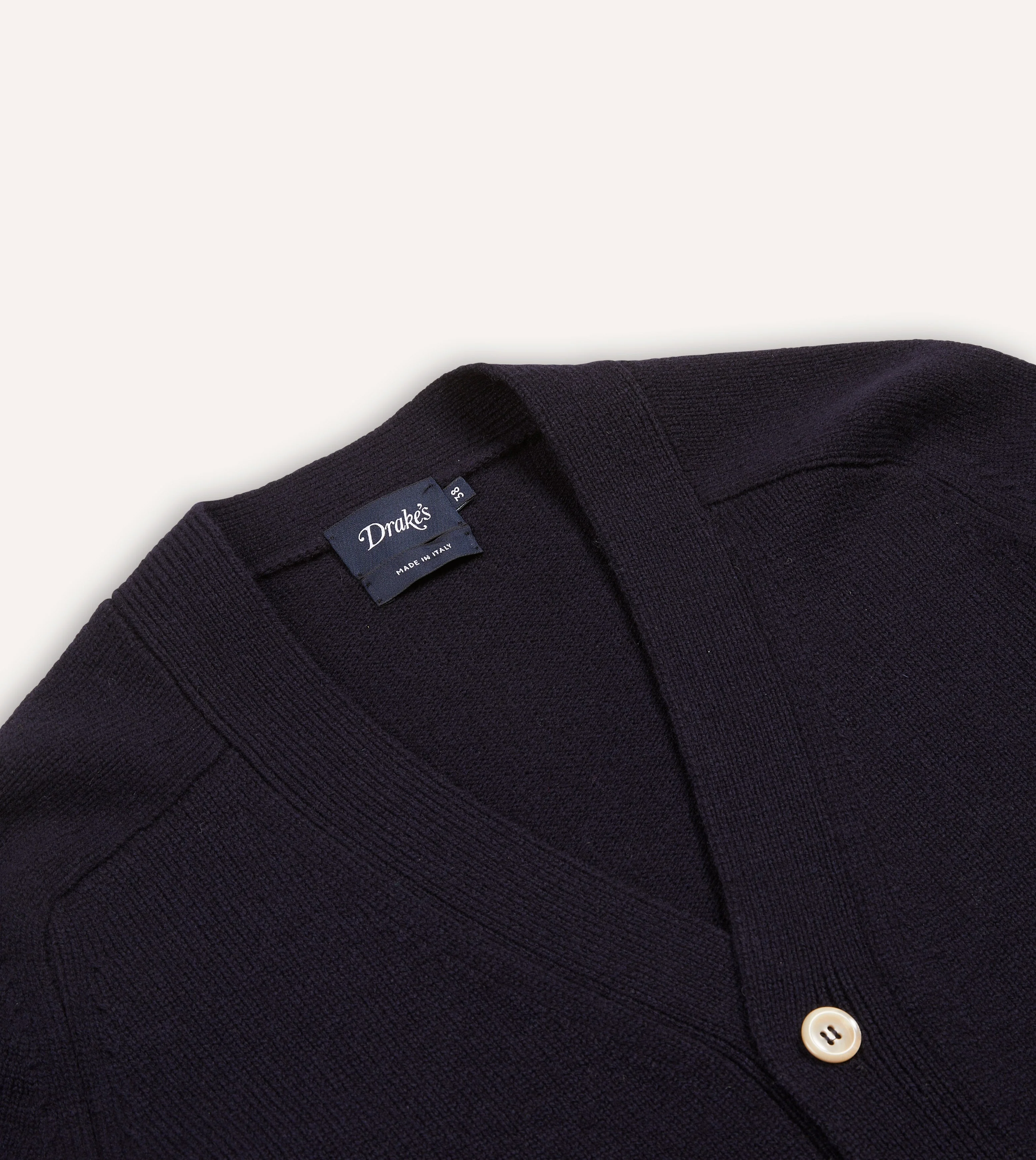 Navy Lambswool 6 Button Cardigan - Image 3
