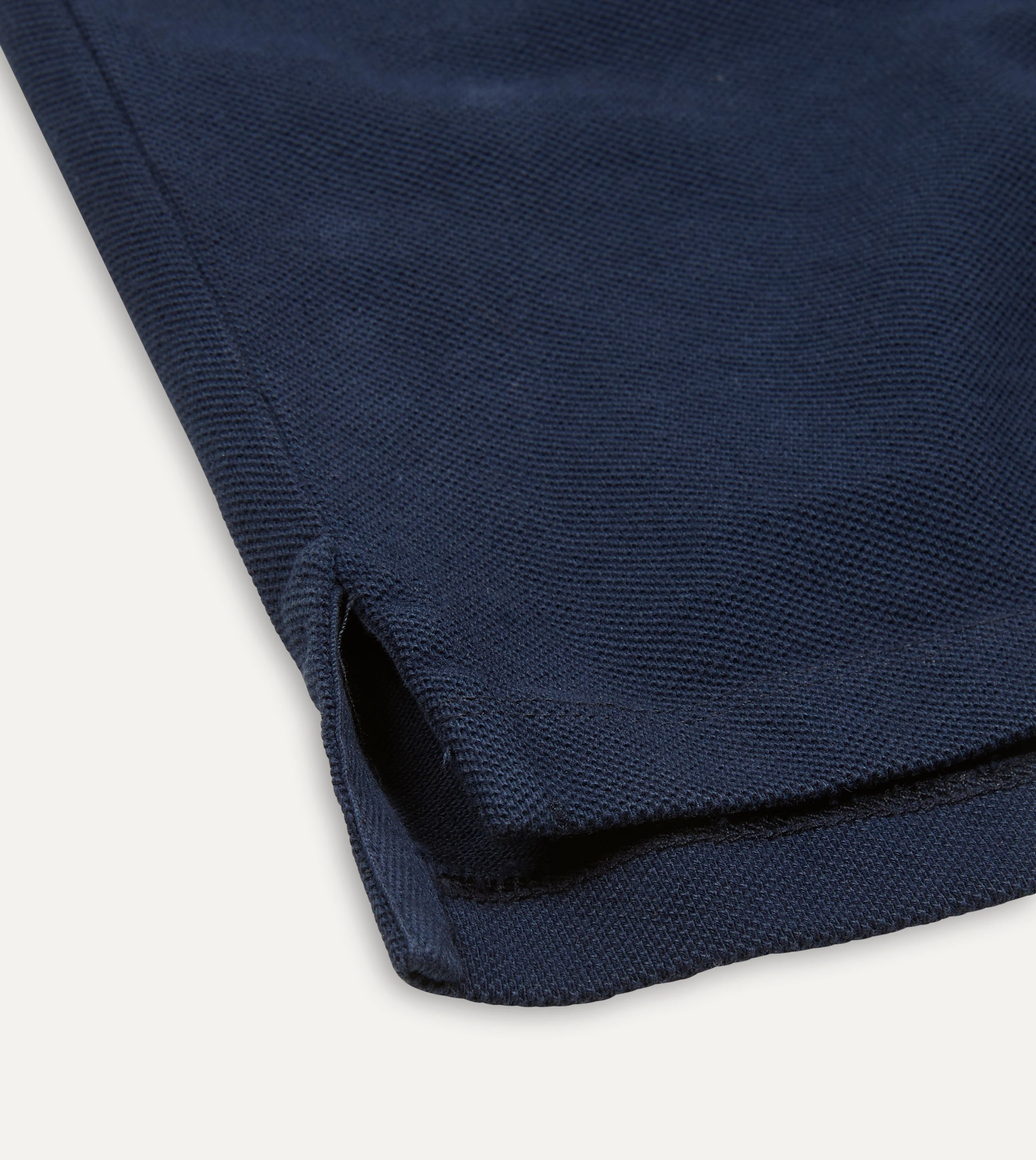 Navy Piqué Cotton Polo Shirt - Image 5