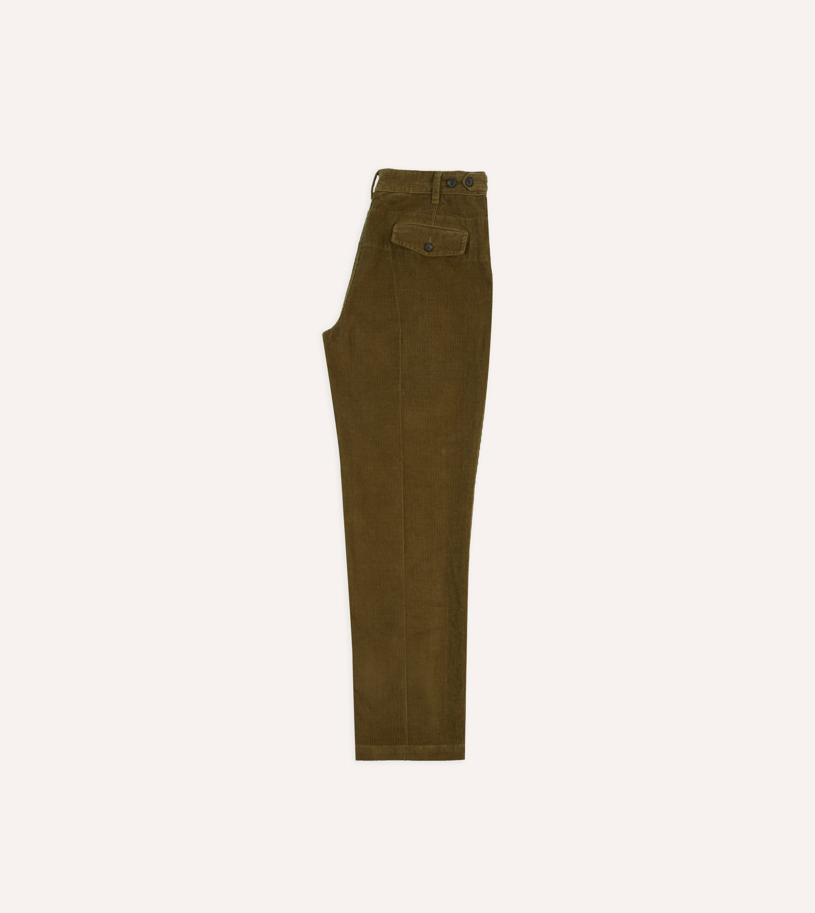 Olive Cotton Corduroy Field Games Trousers - Image 6