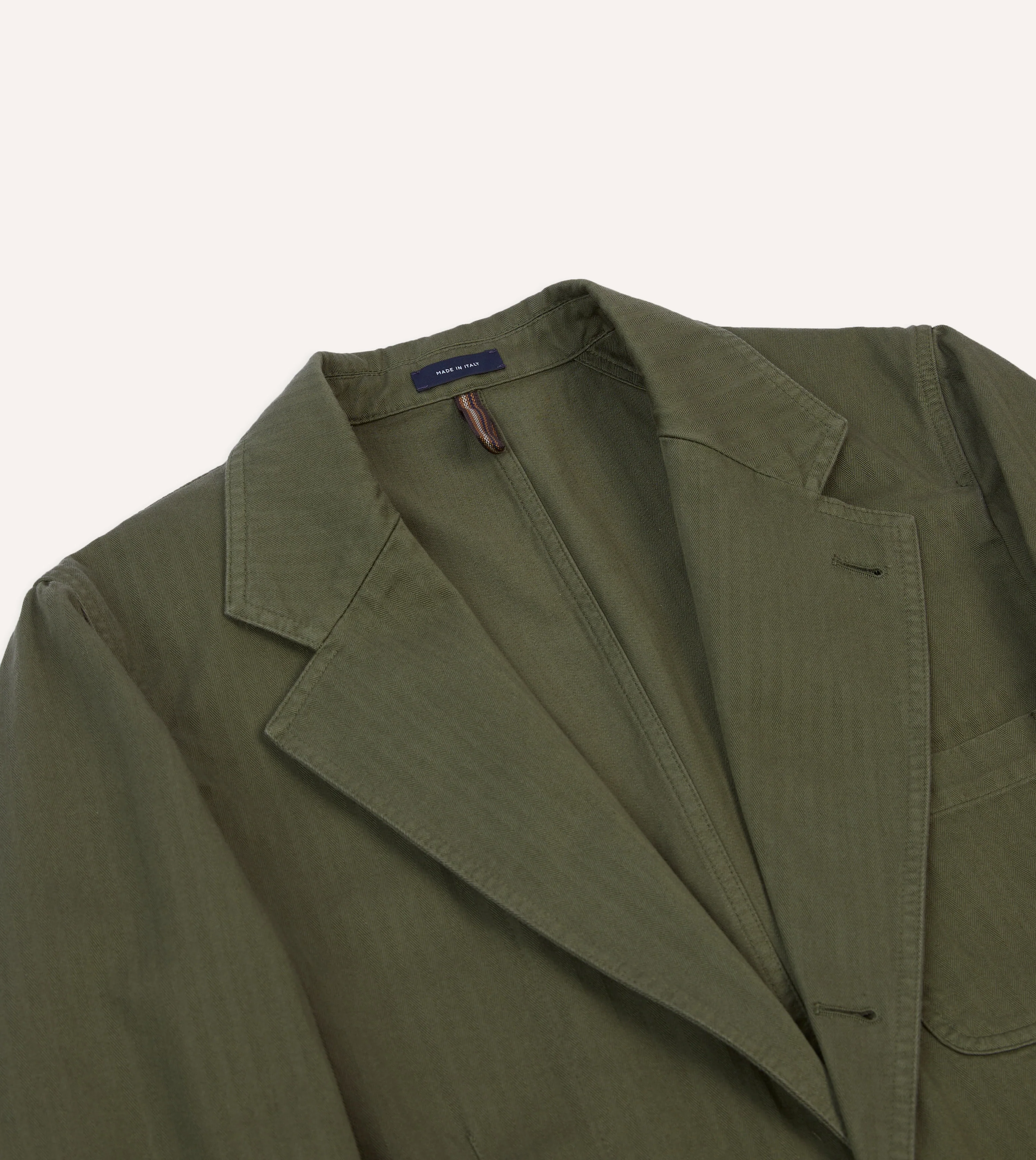 Olive Herringbone Cotton Games Blazer Mk. I - Image 3
