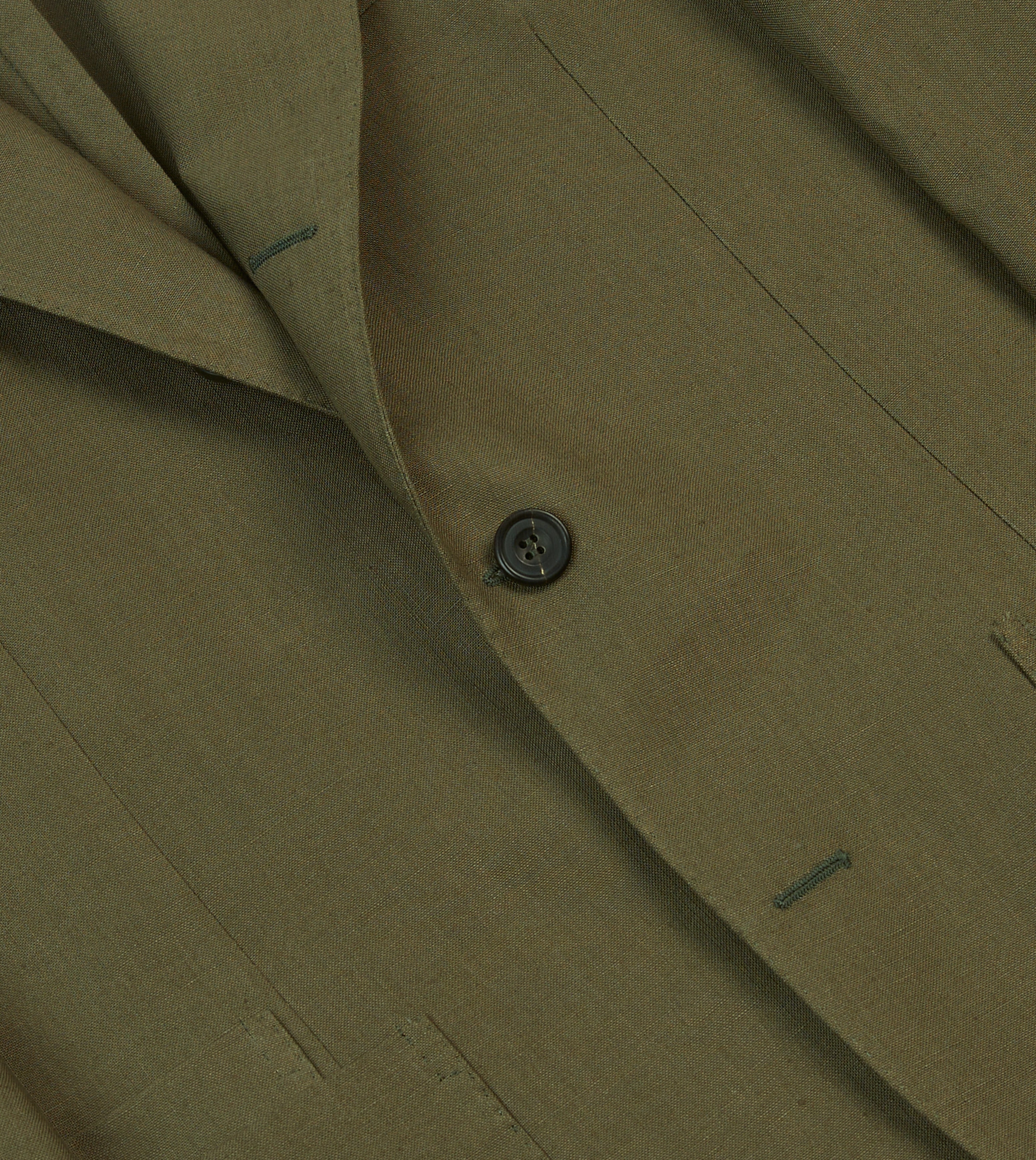 Olive Irish Linen Tailored Jacket - Image 5