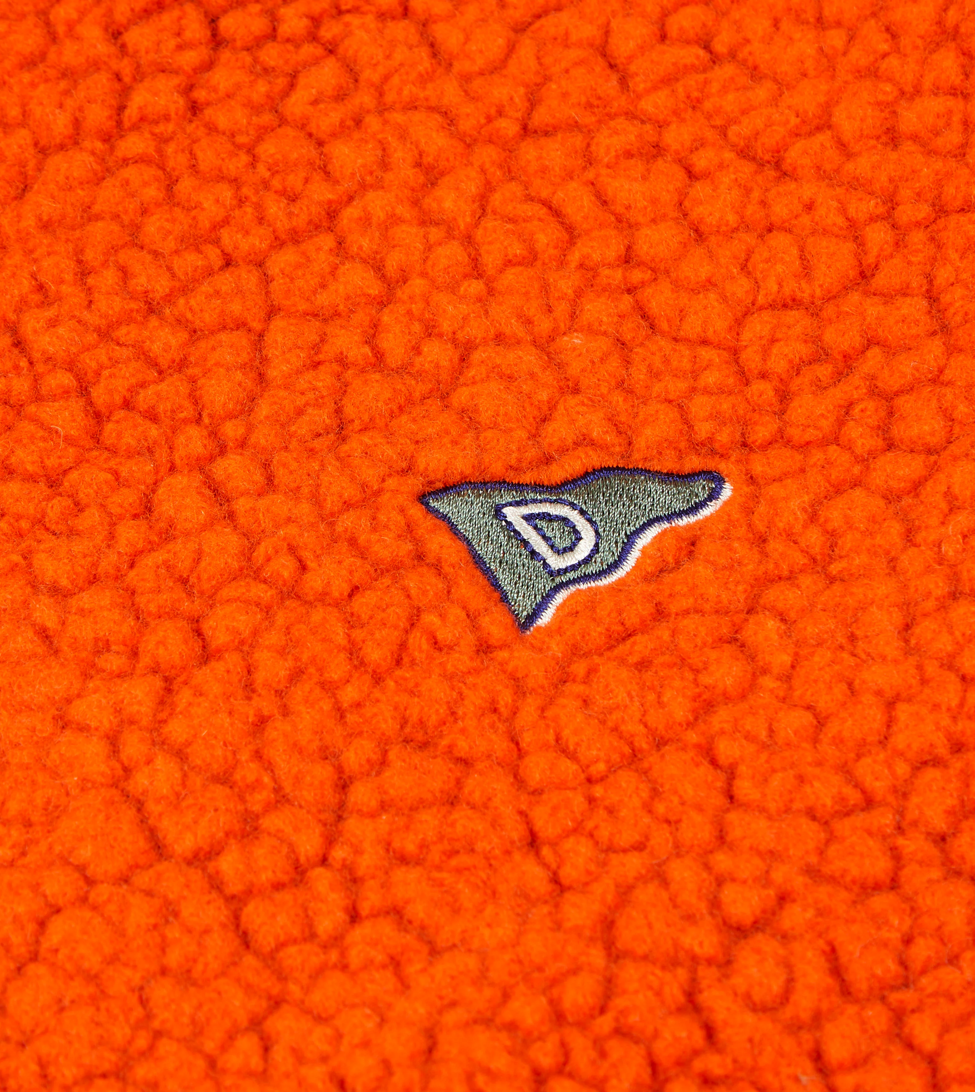 Orange Boucle Wool Zip Fleece Jacket - Image 5