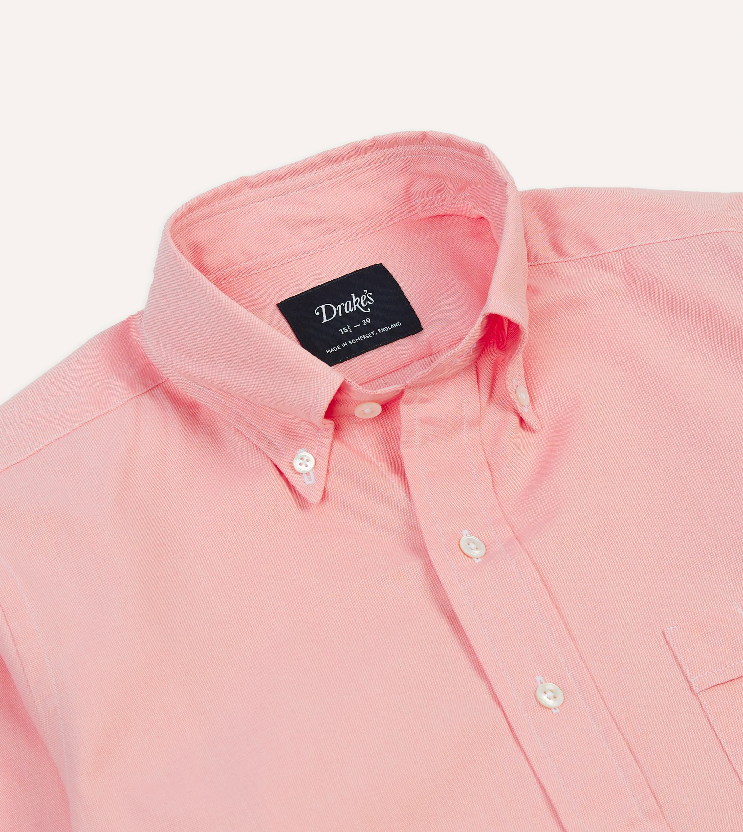 Pink Pinpoint Oxford Cotton Cloth Button-Down Shirt - Image 3