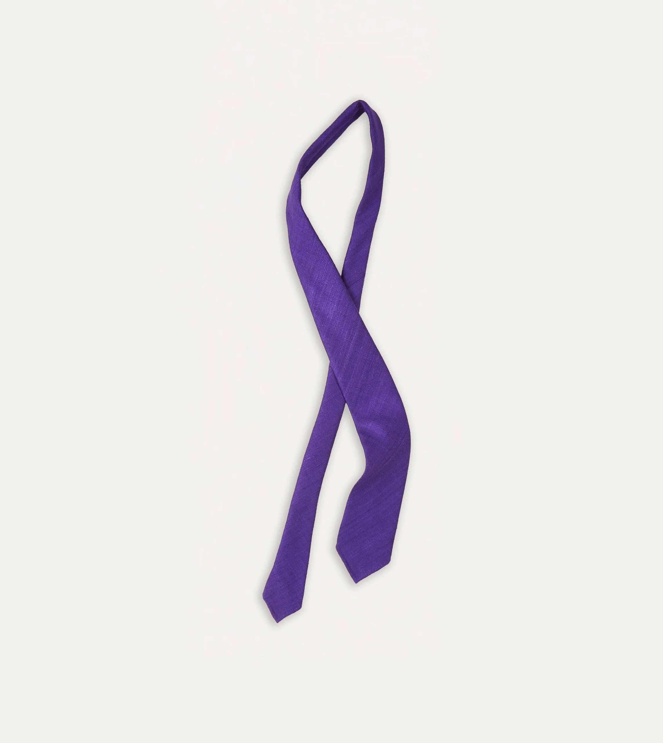 Purple Tussah Hand Rolled Silk Tie - Image 4