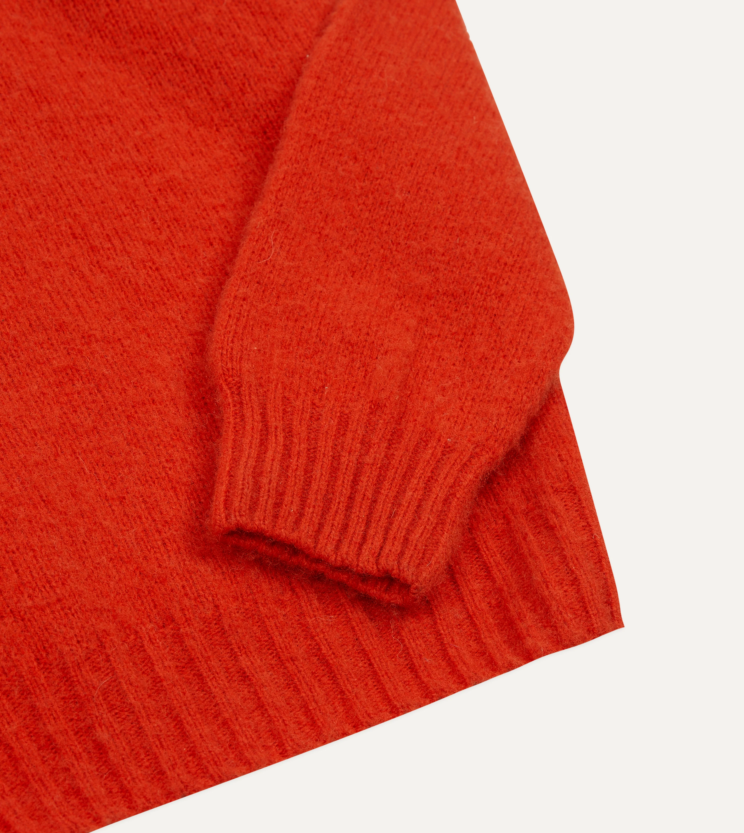 Red Brushed Shetland Crew Neck Jumper - Image 5