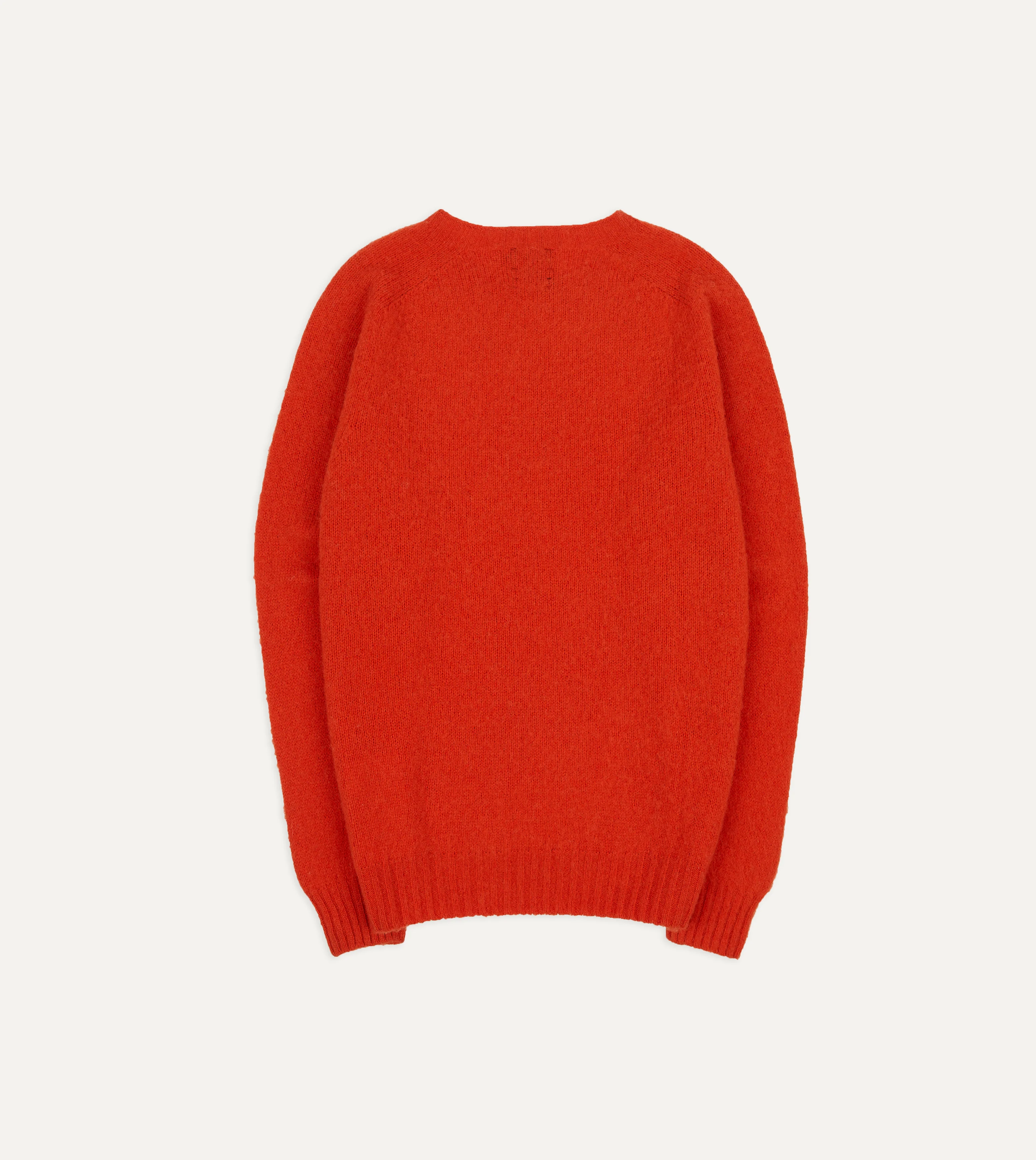 Red Brushed Shetland Crew Neck Jumper - Image 6