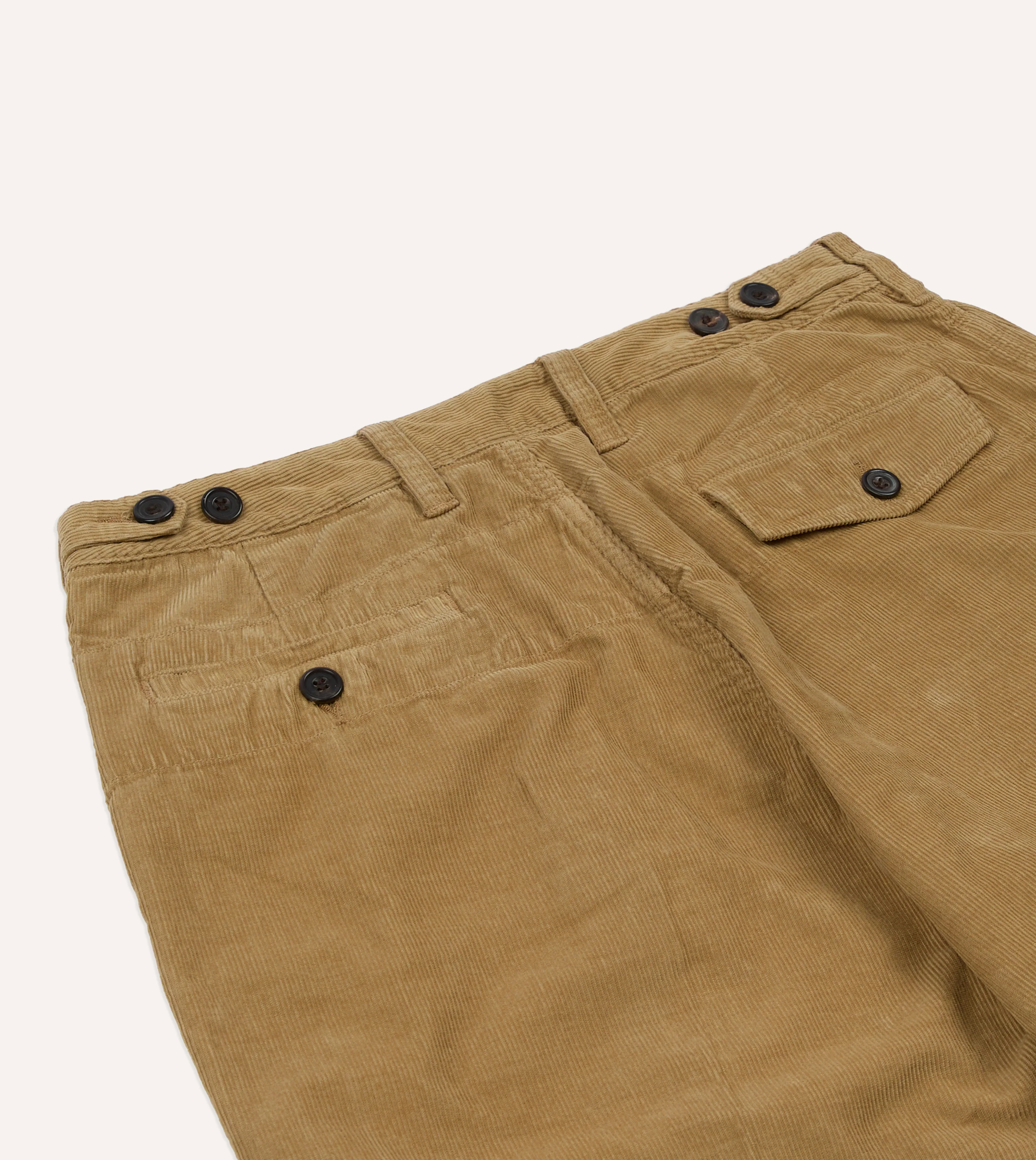 Sand Cotton Corduroy Wide Leg Double Pleat Chino - Image 5