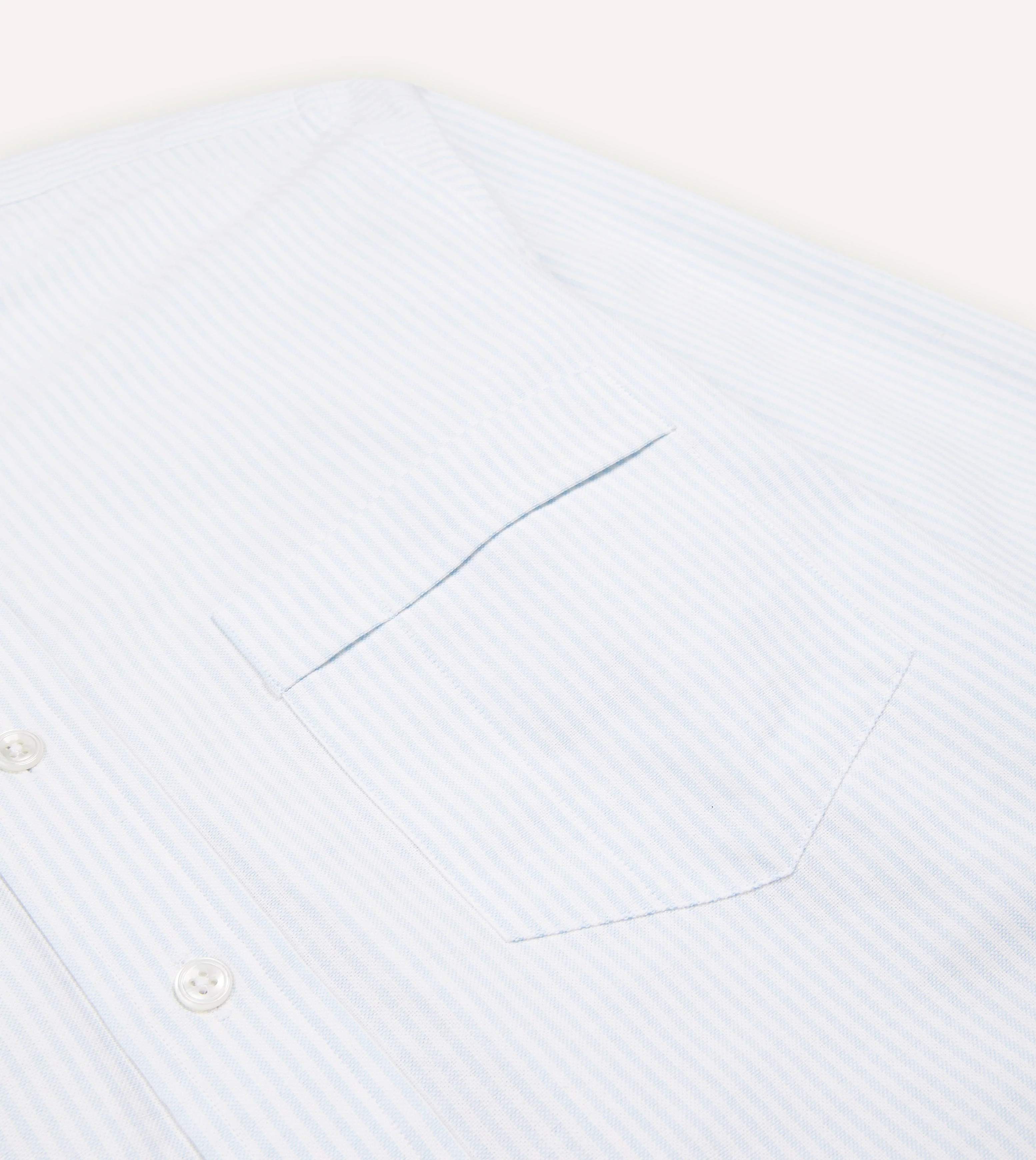 Sky Ticking Stripe Cotton Oxford Cloth Button-Down Shirt - Image 4