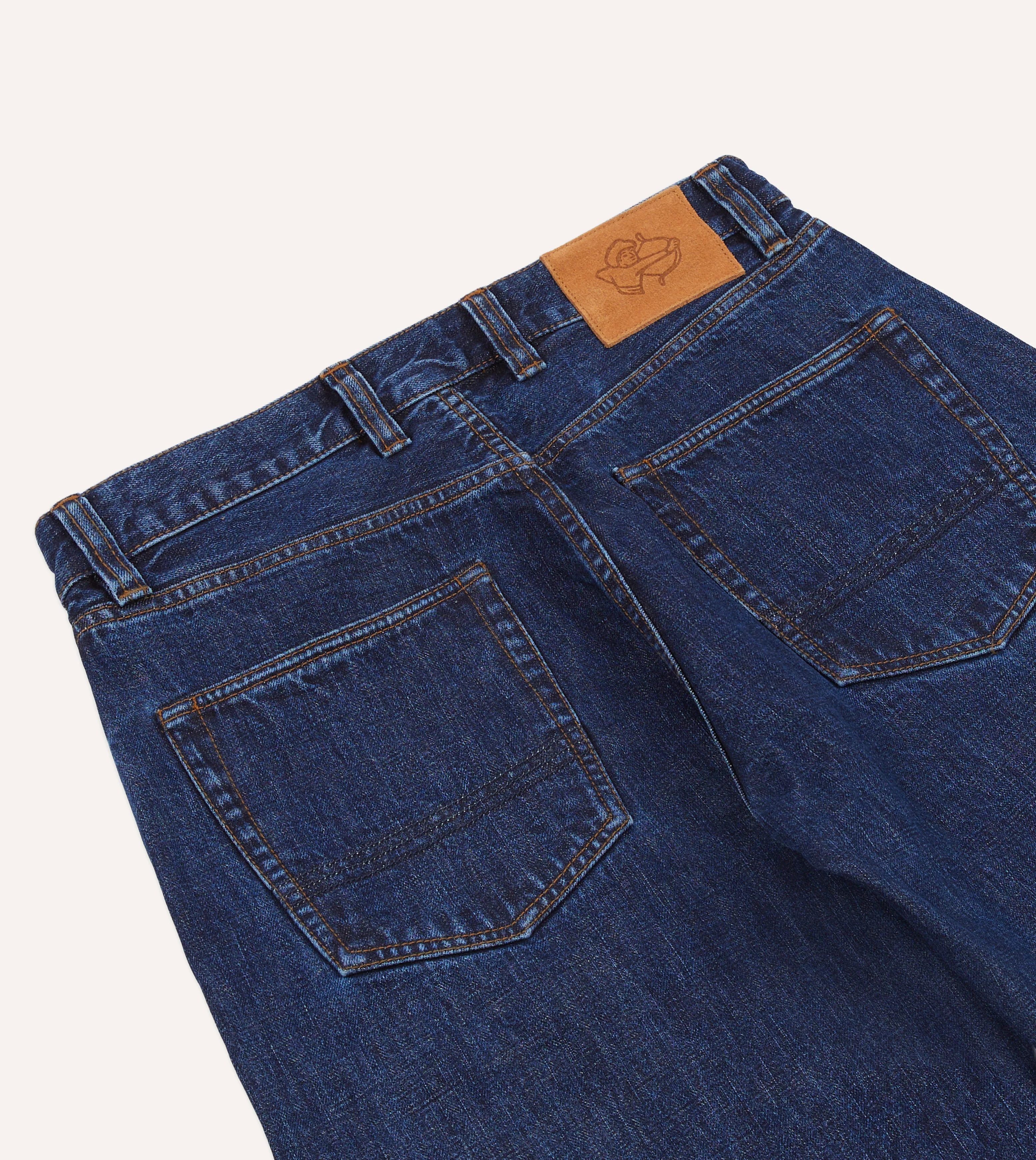 Stone Wash 14.2oz Japanese Selvedge Denim Five-Pocket Jeans - Image 5