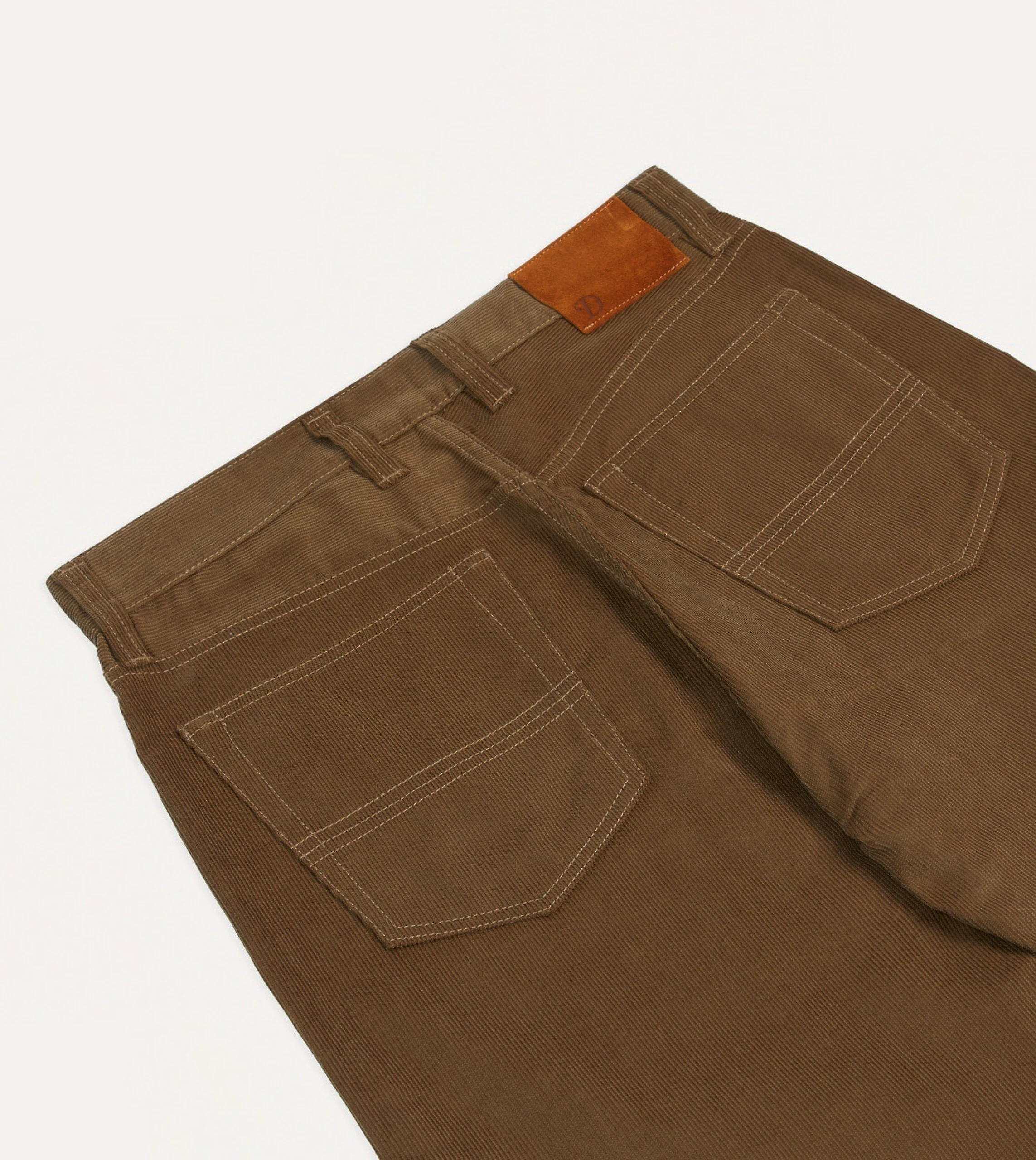 Tan Japanese Selvedge Needlecord Five-Pocket Trousers - Image 5