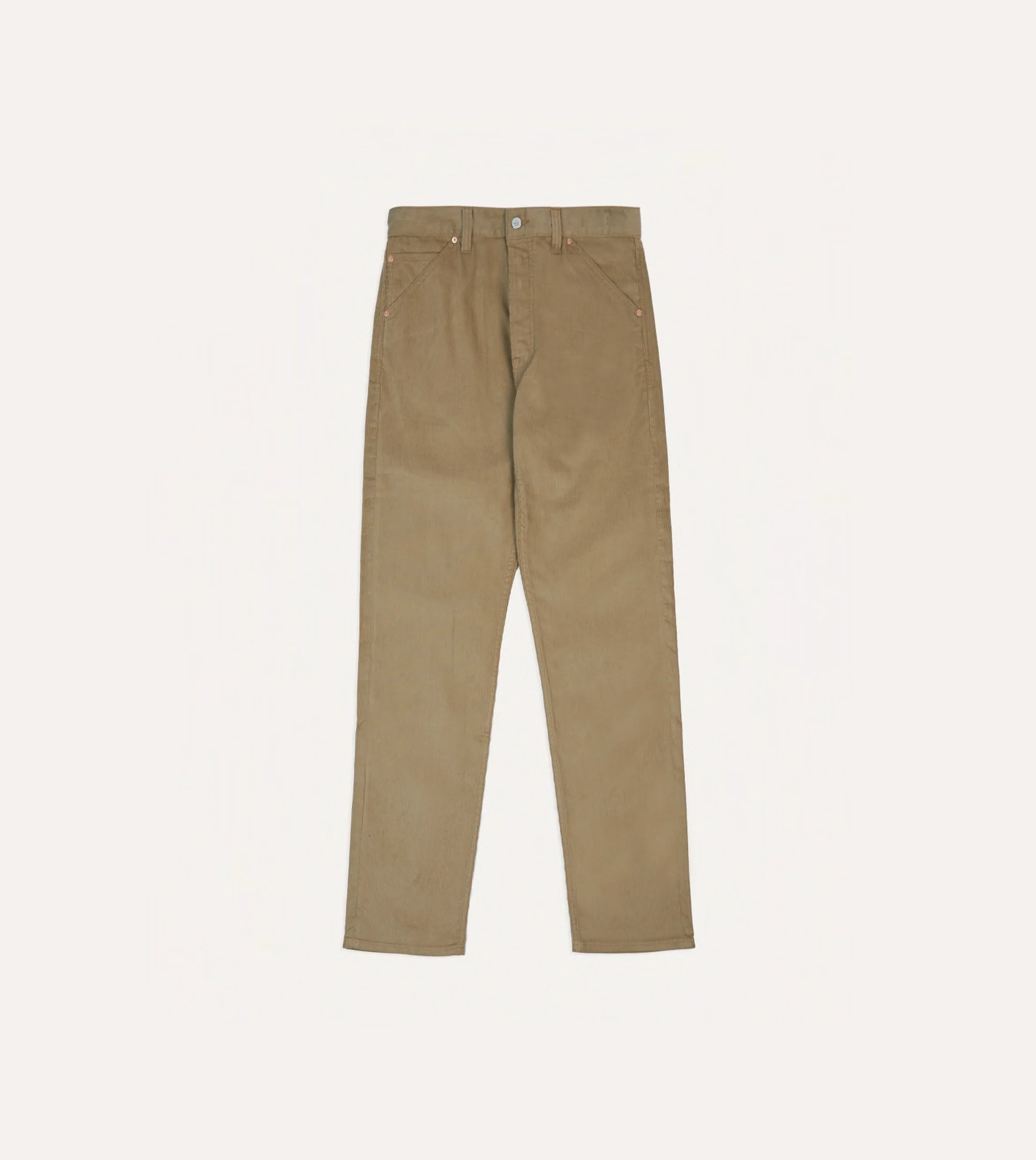 Tobacco Japanese Selvedge Needlecord Five-Pocket Trousers - Image 3