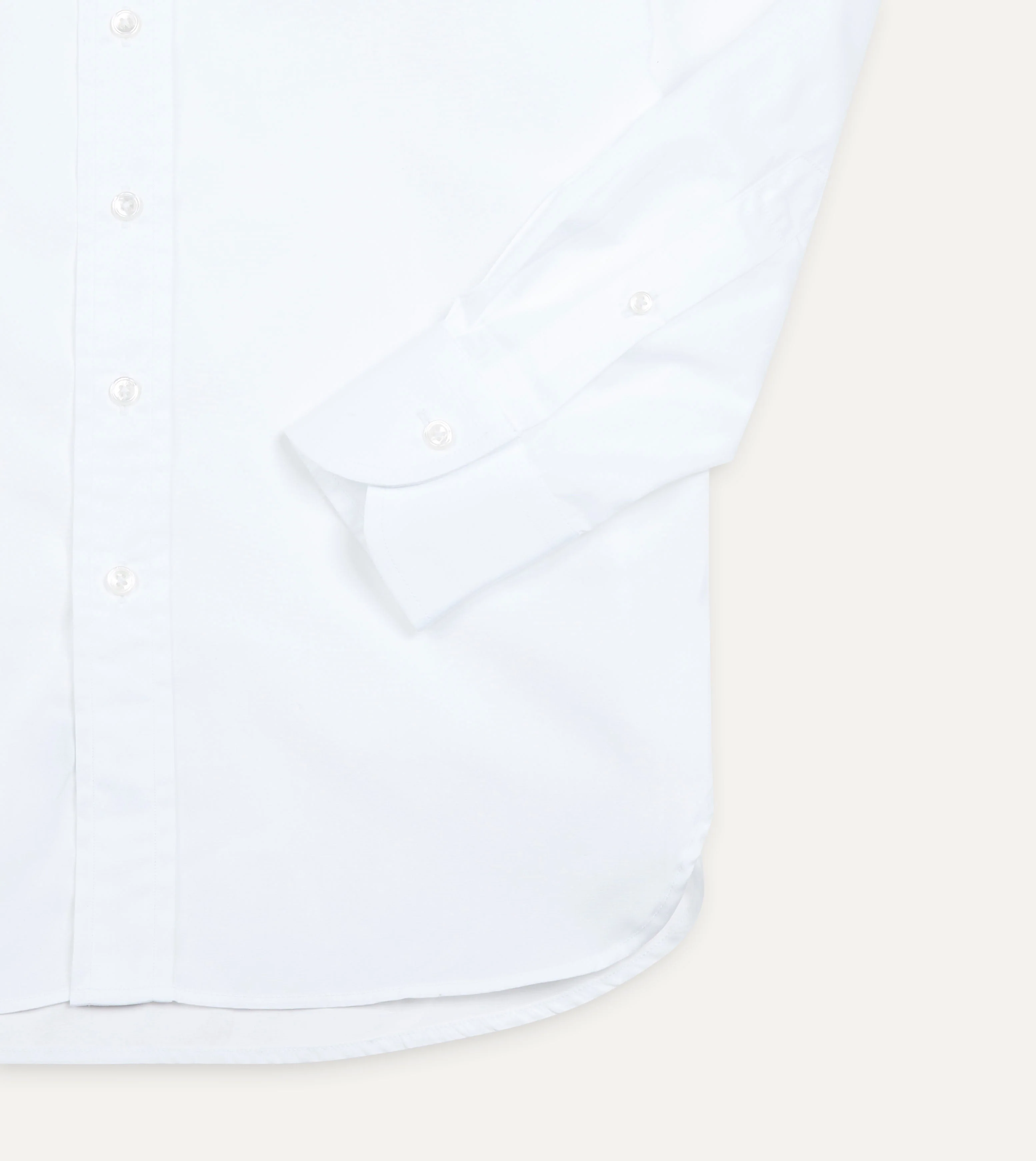 White Cotton Spread Collar Poplin Shirt - Image 5